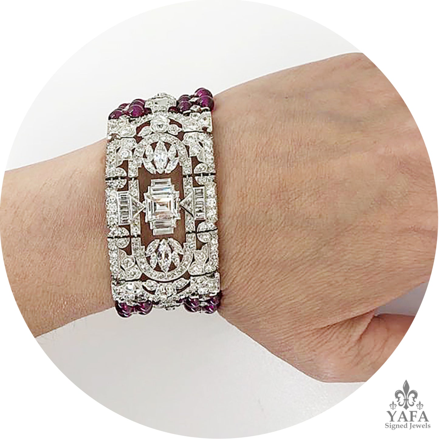 CD PEACOCK Art Deco Diamond Articulated Bracelet
