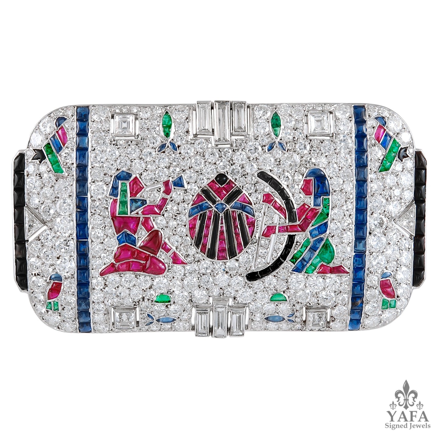 Art Deco Diamond & Gem Set Brooch