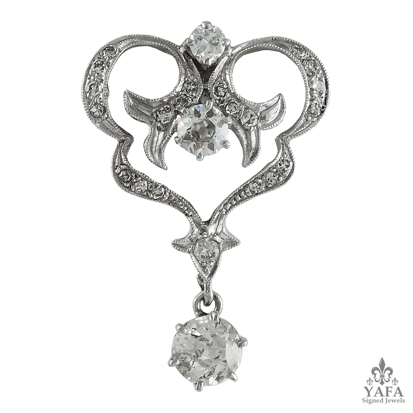 18k White Gold Diamond Brooch