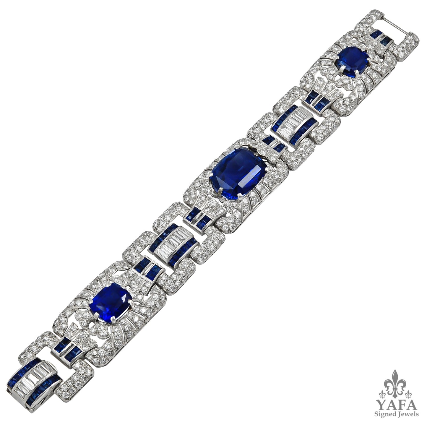Art Deco Diamond and Sapphire Bracelet
