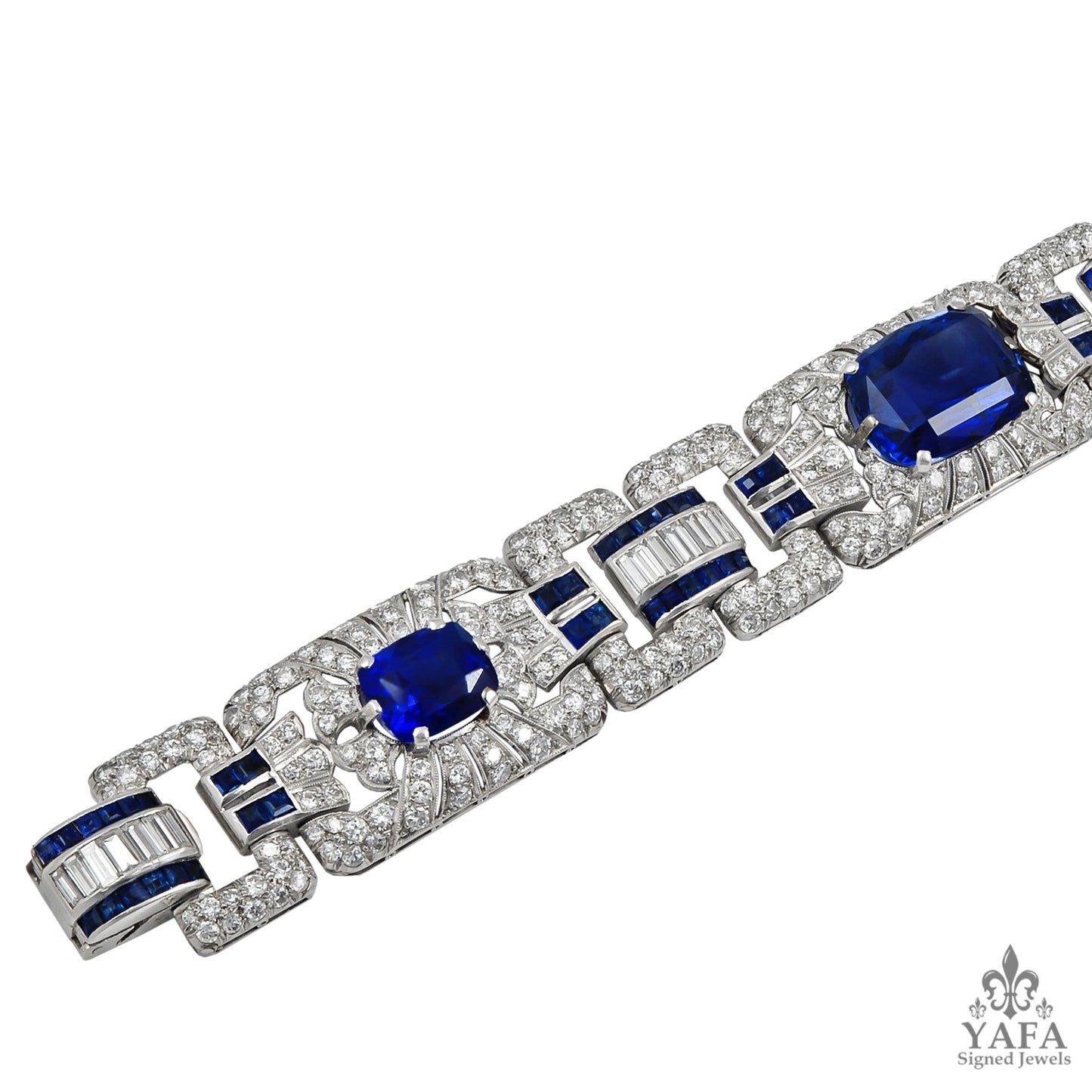 Art Deco Diamond and Sapphire Bracelet