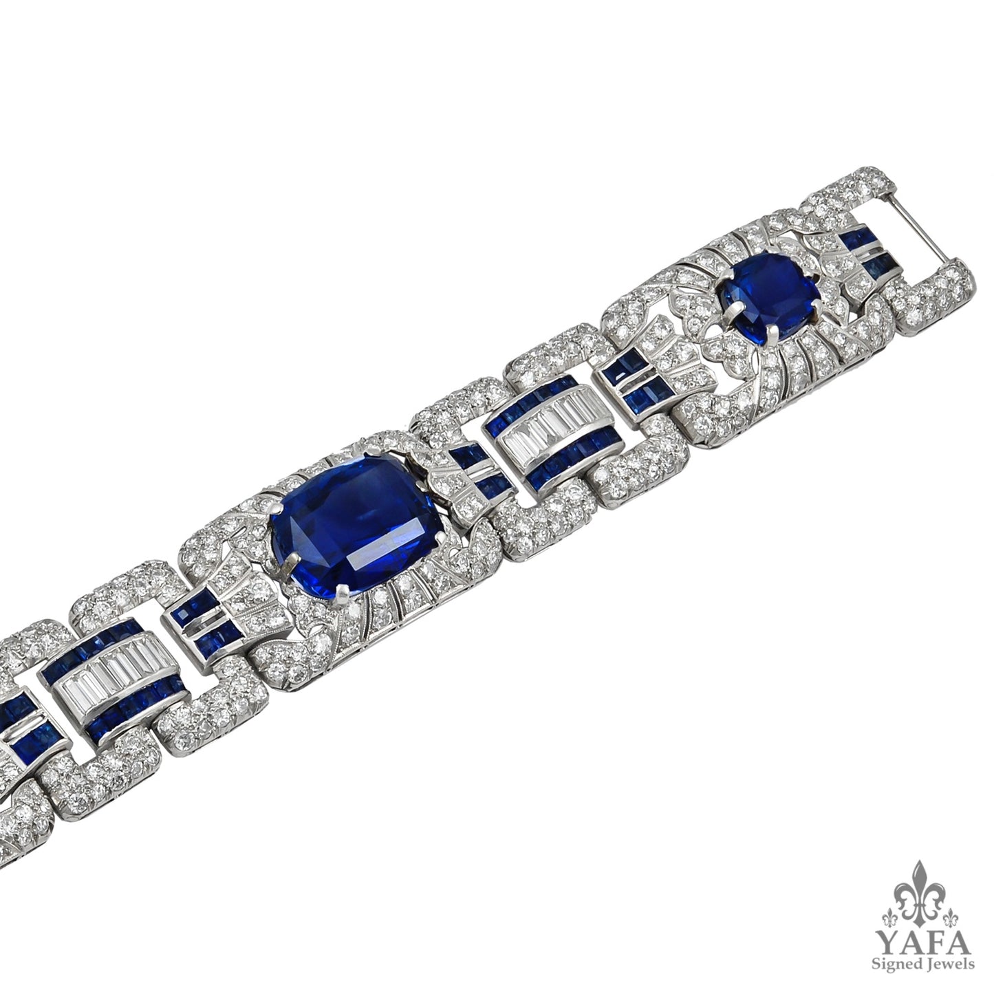 Art Deco Diamond and Sapphire Bracelet