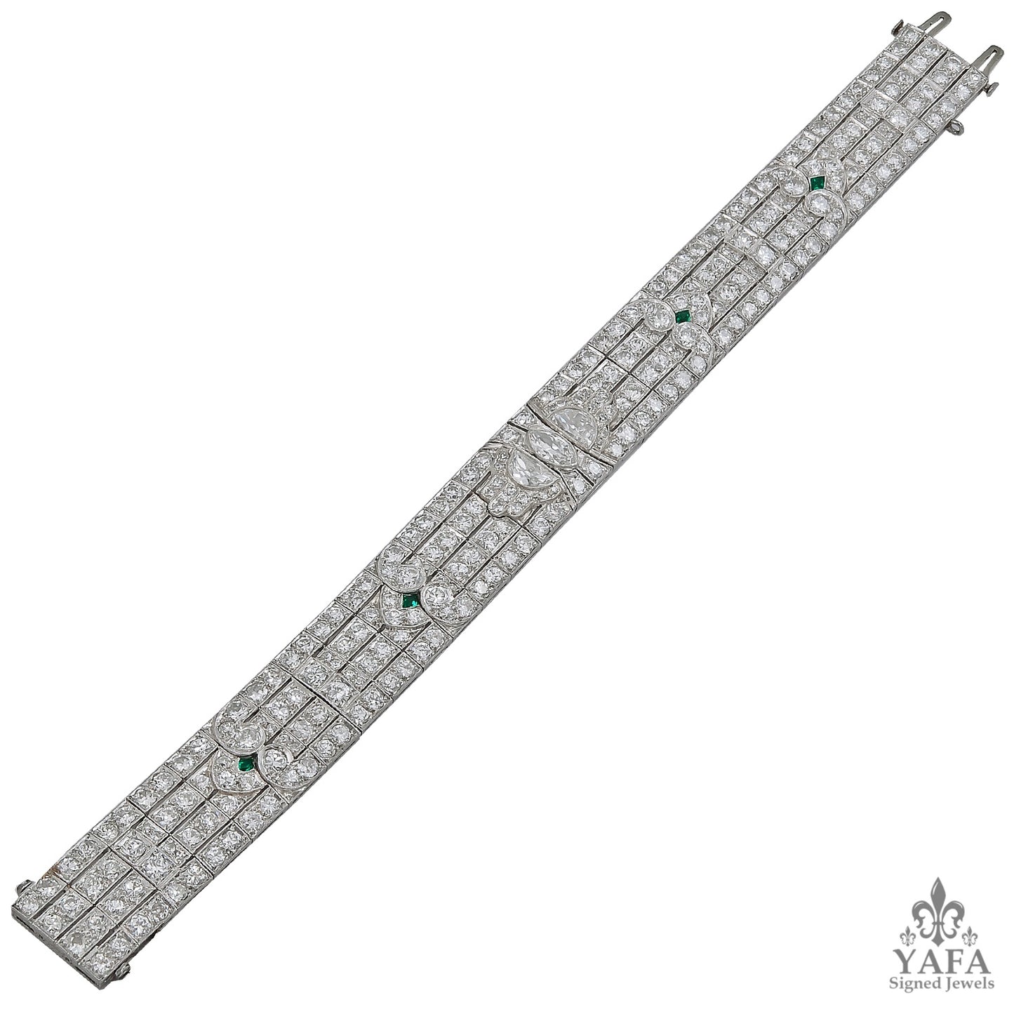 Art Deco Diamond, Emerald Bracelet