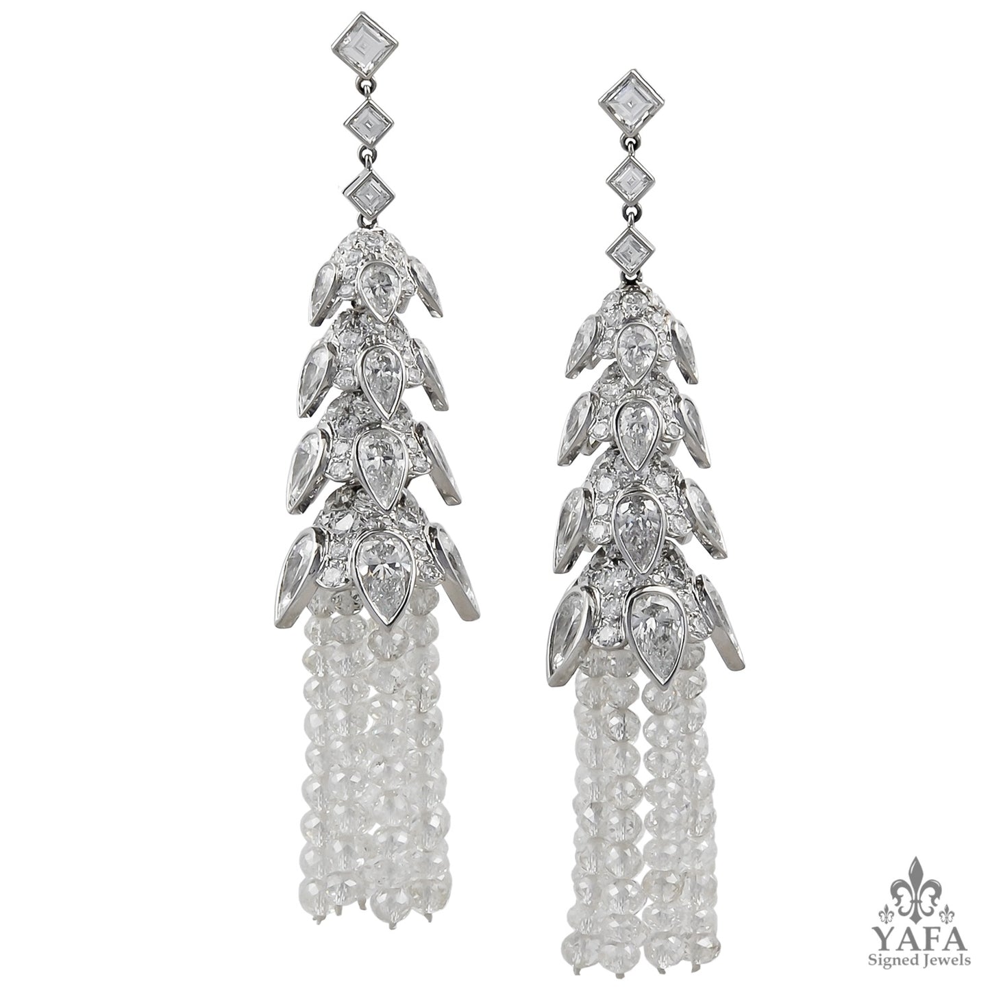 Contemporary Diamond Tassel Earrings