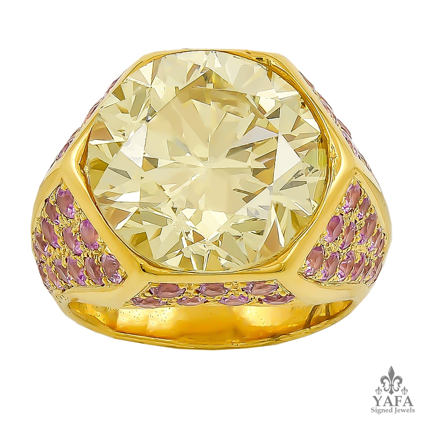 BULGARI Yellow Diamond and Pink Sapphire Ring