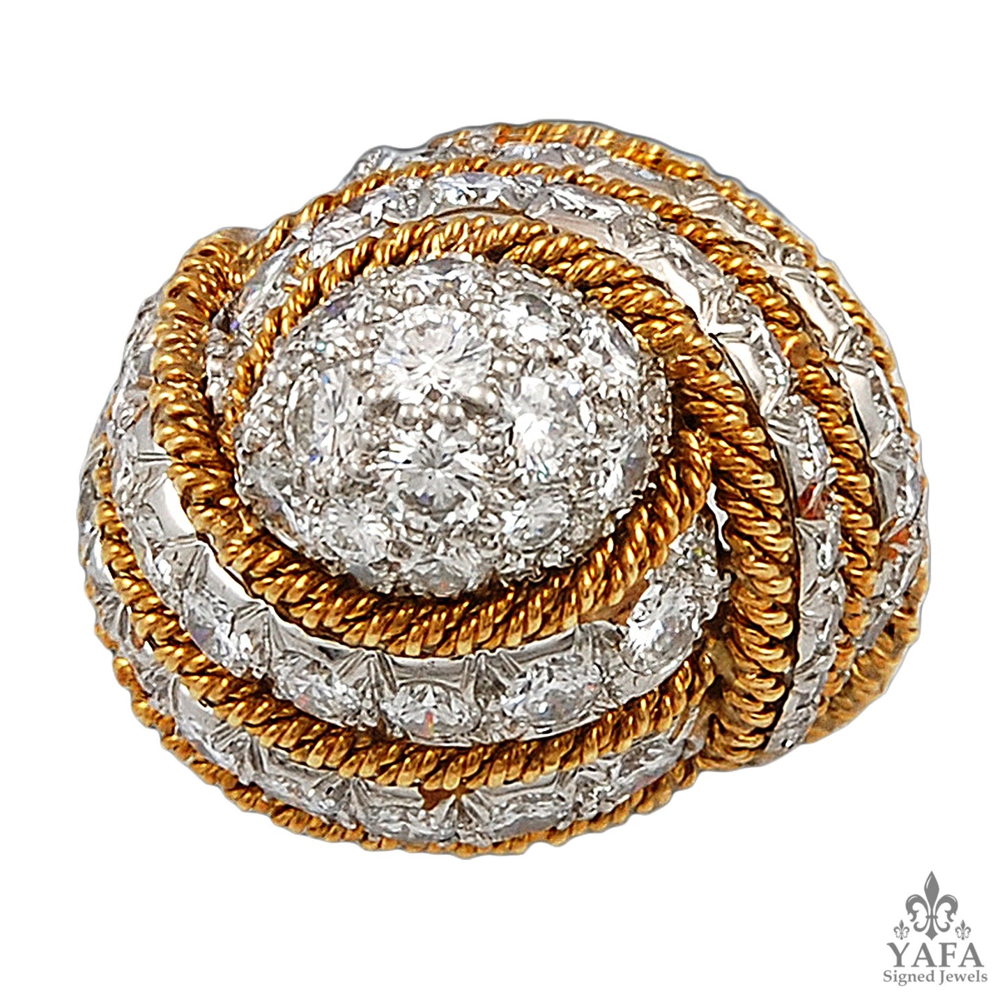 DAVID WEBB Two Tone Diamond Ring
