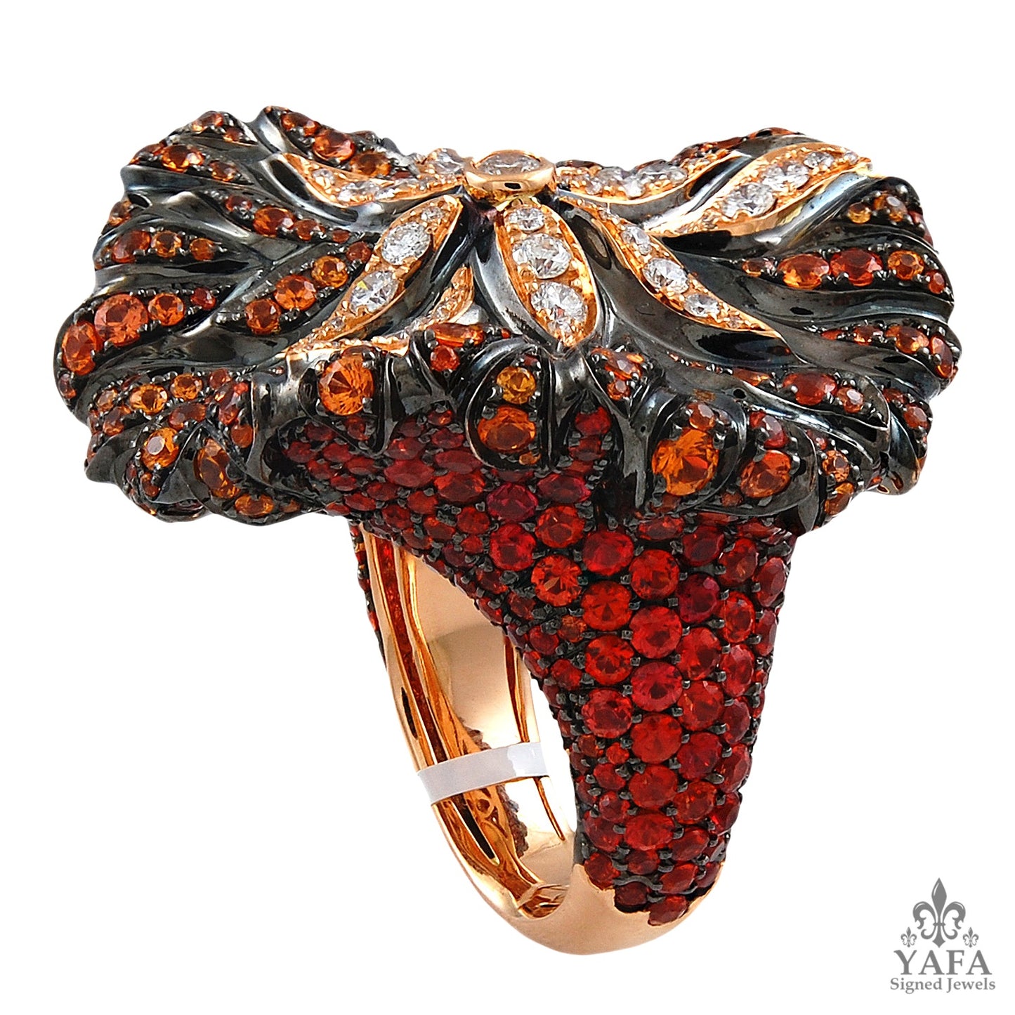 SALAVETTI Diamond and Orange Sapphire Ring