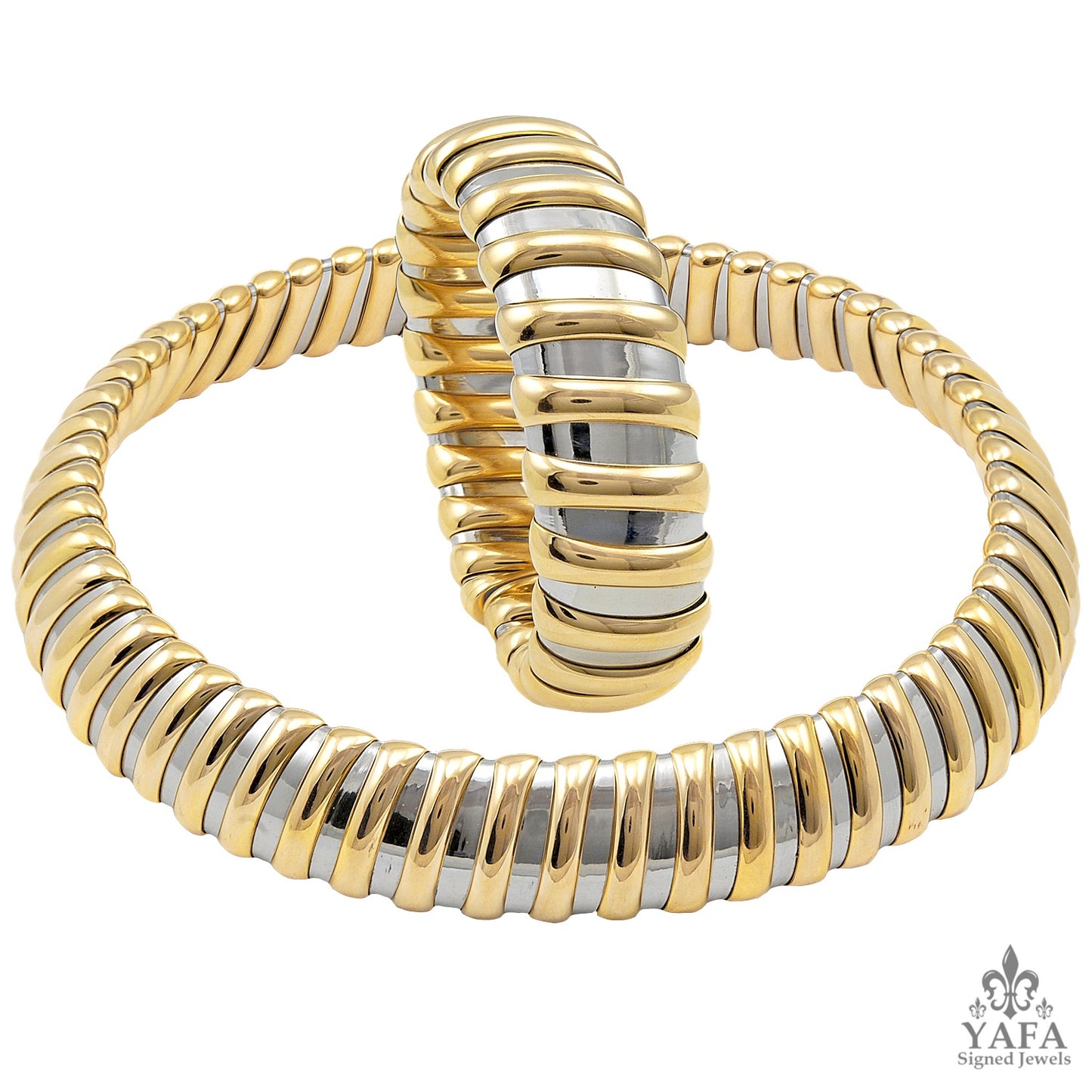 BULGARI Two Tone Necklace and Bracelet