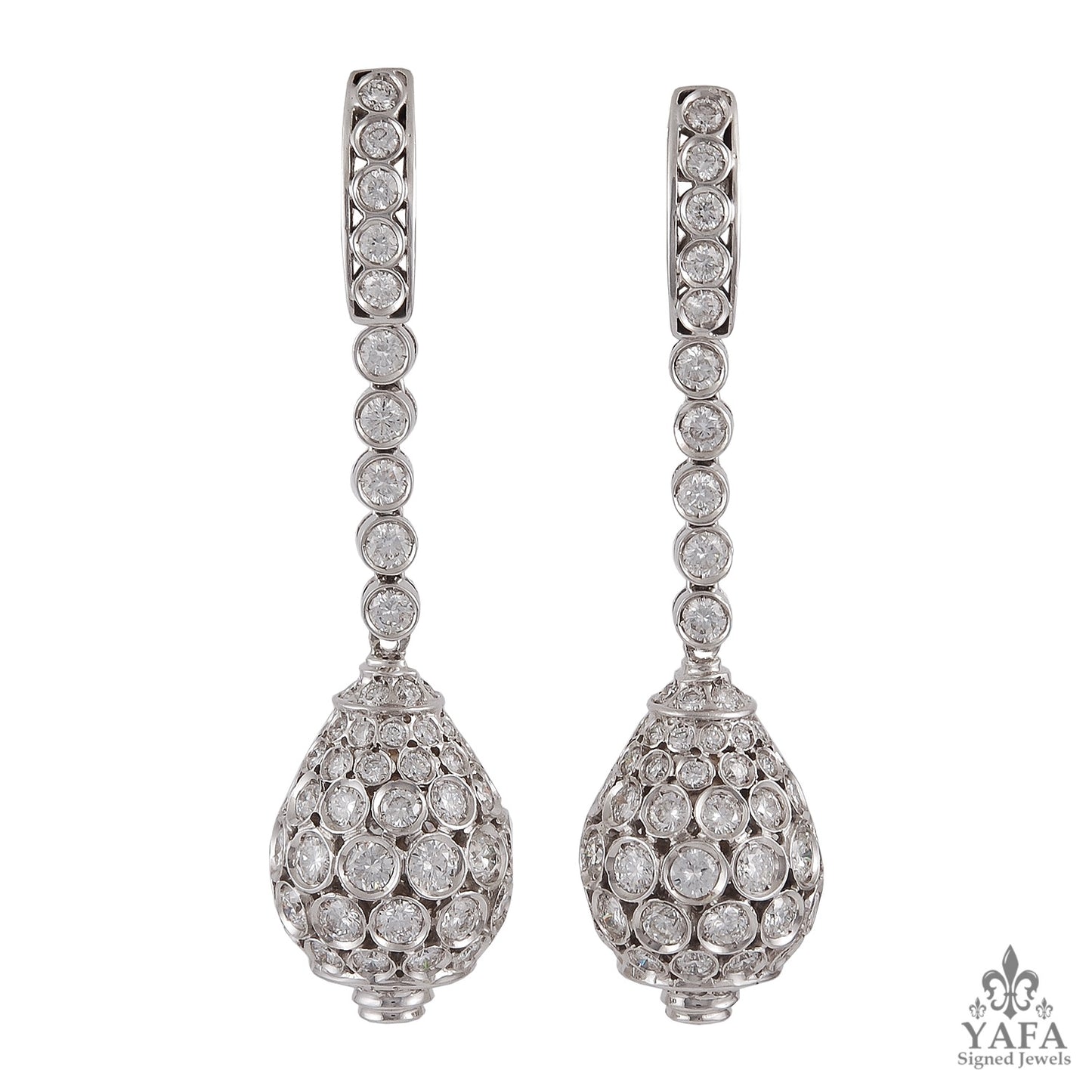 18k Gold Diamond Ball Earrings