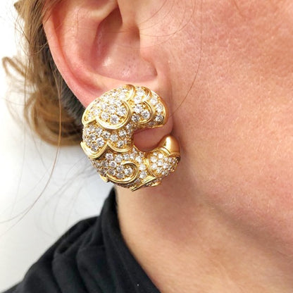 MARINA B Onda Crescent Diamond Earrings