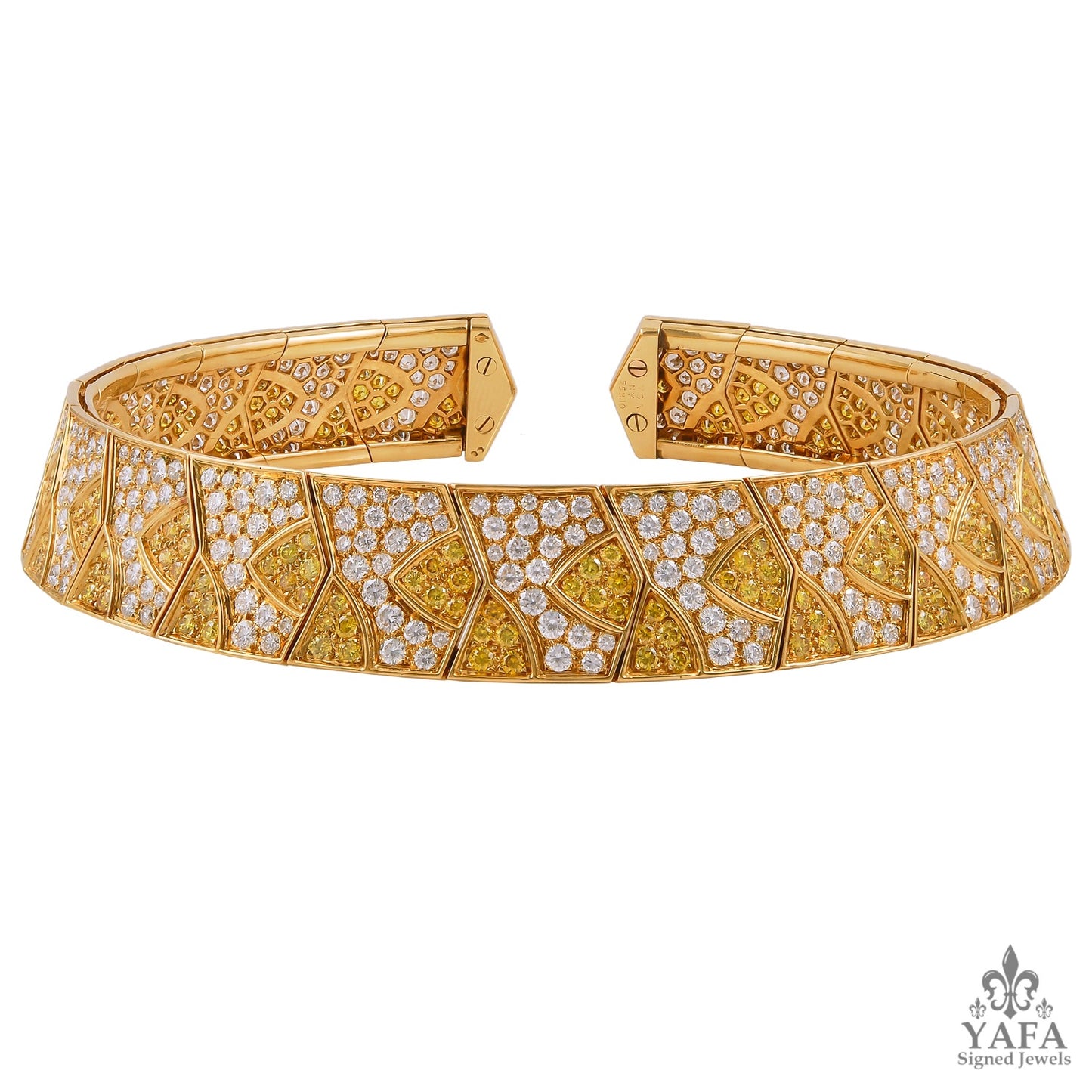 VAN CLEEF & ARPELS Fancy Yellow, White Diamond Collar Necklace