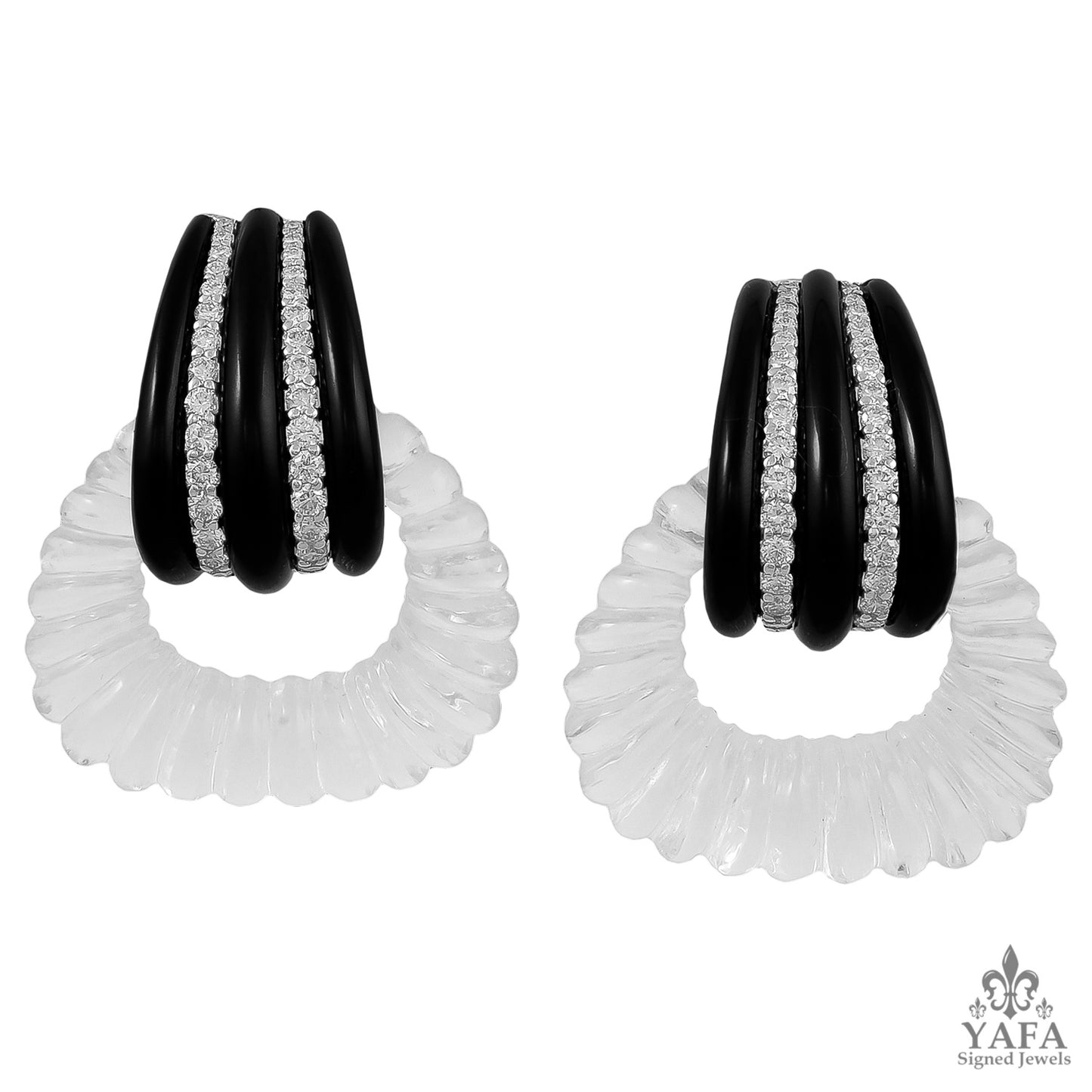 SEAMAN SCHEPPS Crystal Onyx Diamond Detachable Earrings