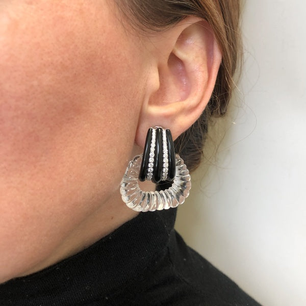 SEAMAN SCHEPPS Crystal Onyx Diamond Detachable Earrings