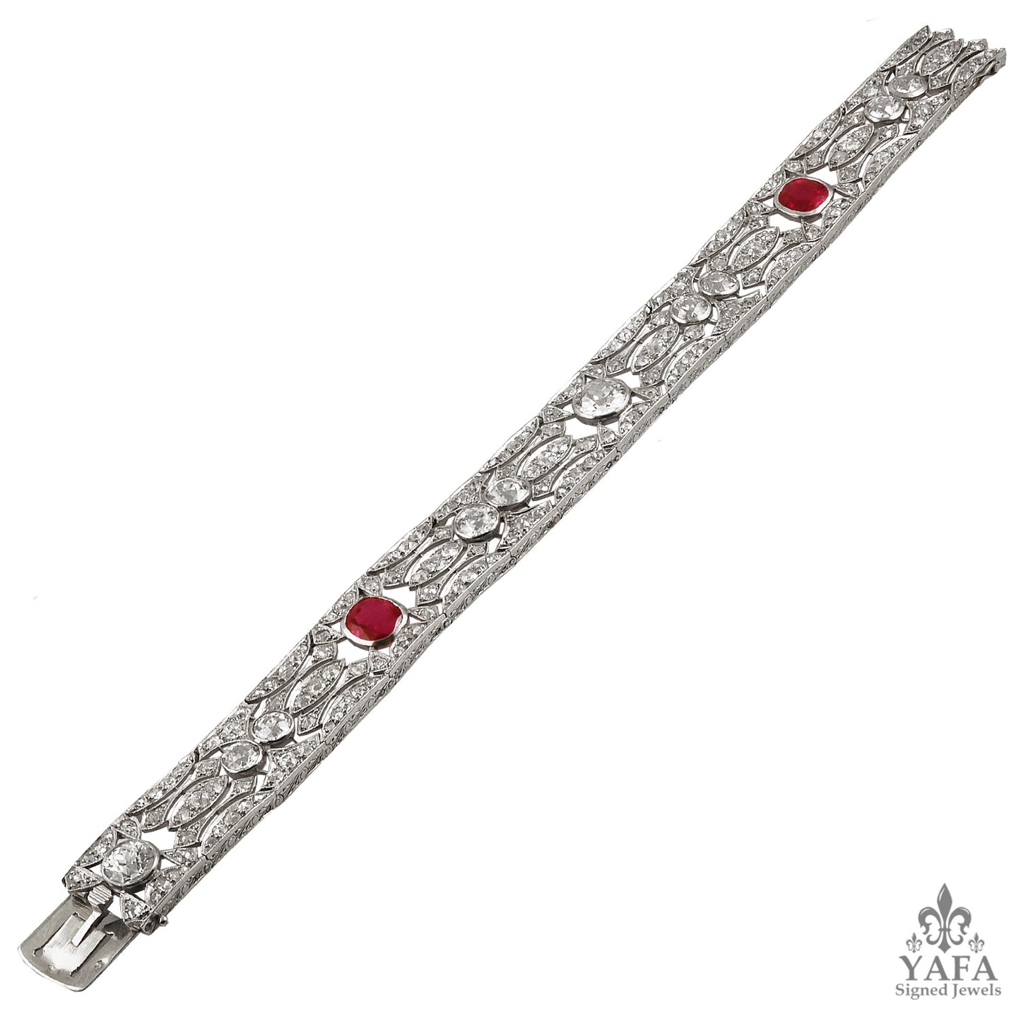 Art Deco Diamond, Ruby Bracelet