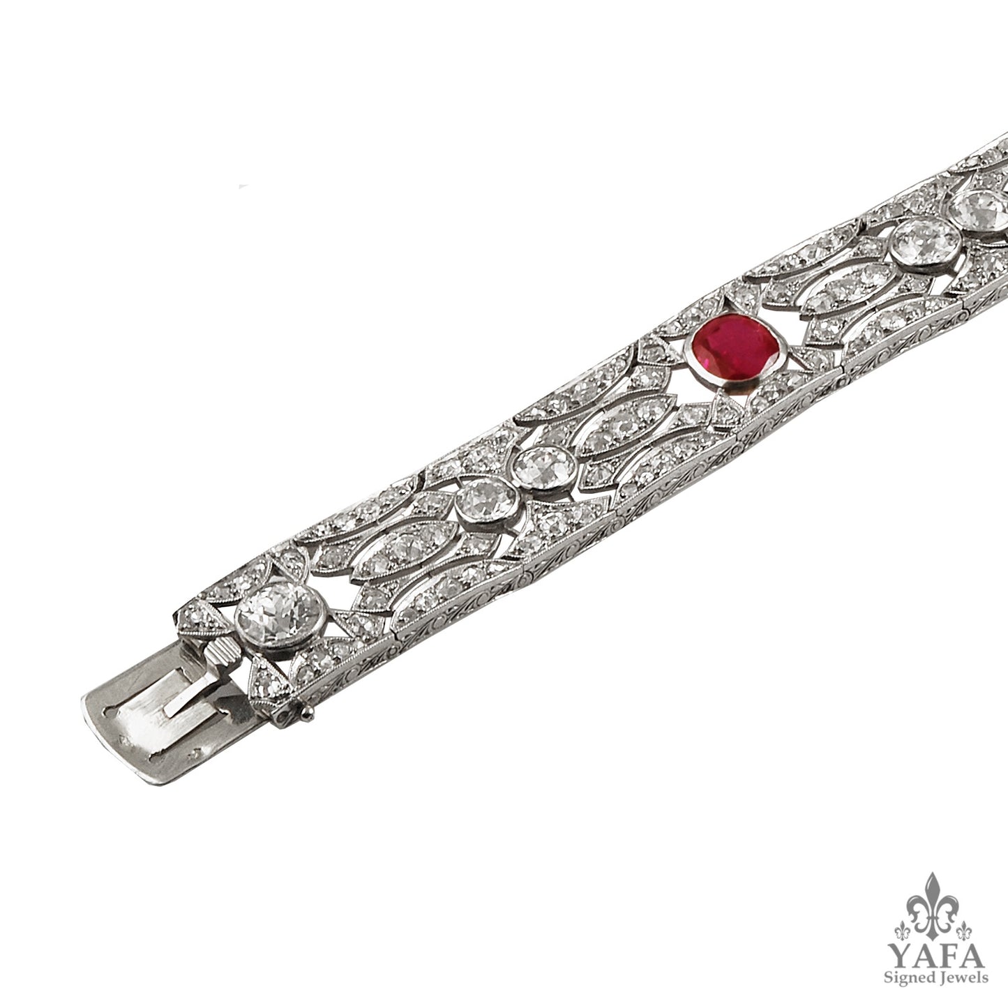 Art Deco Diamond, Ruby Bracelet