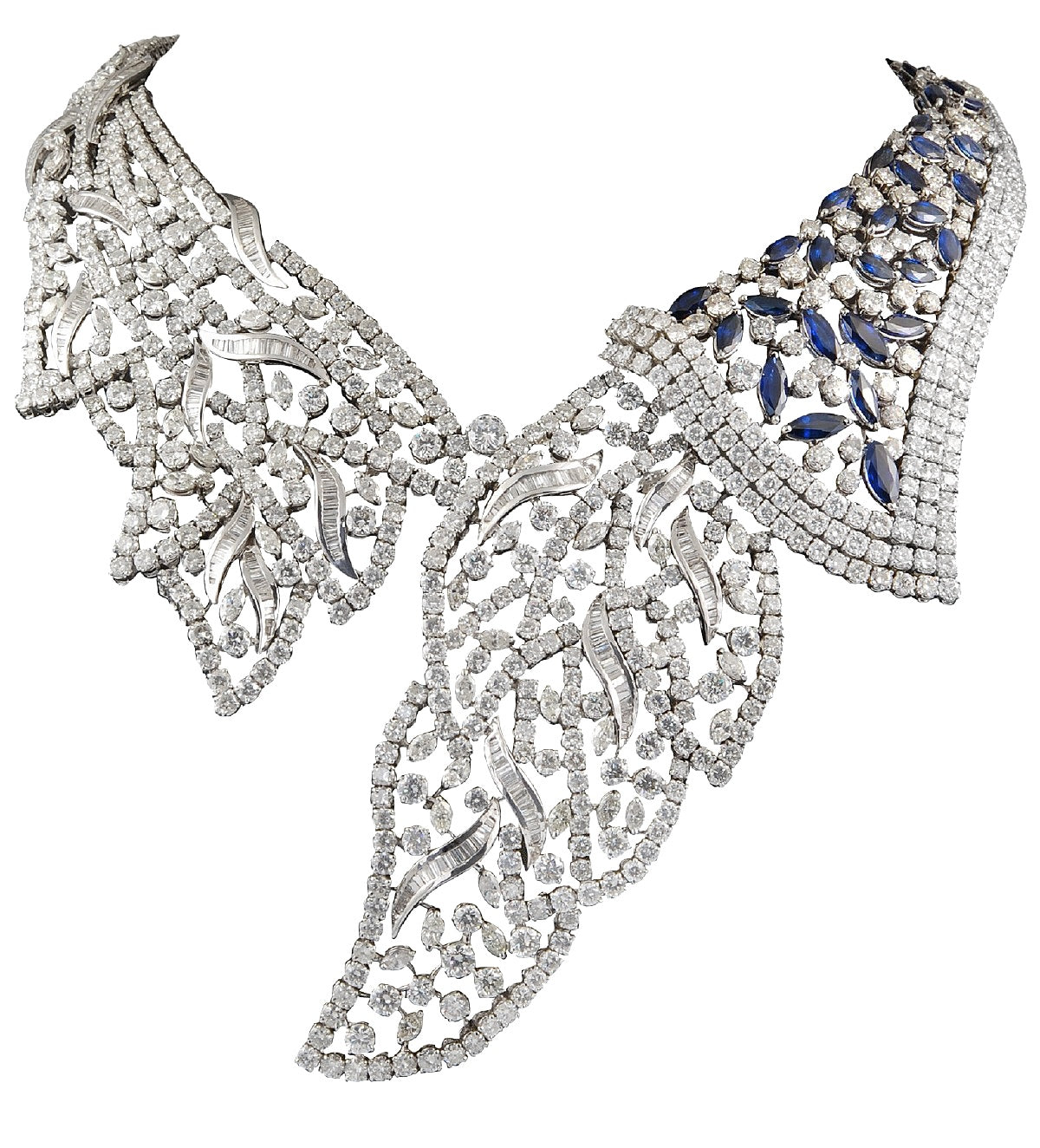 18k Gold Diamond,Sapphire Suite Necklace