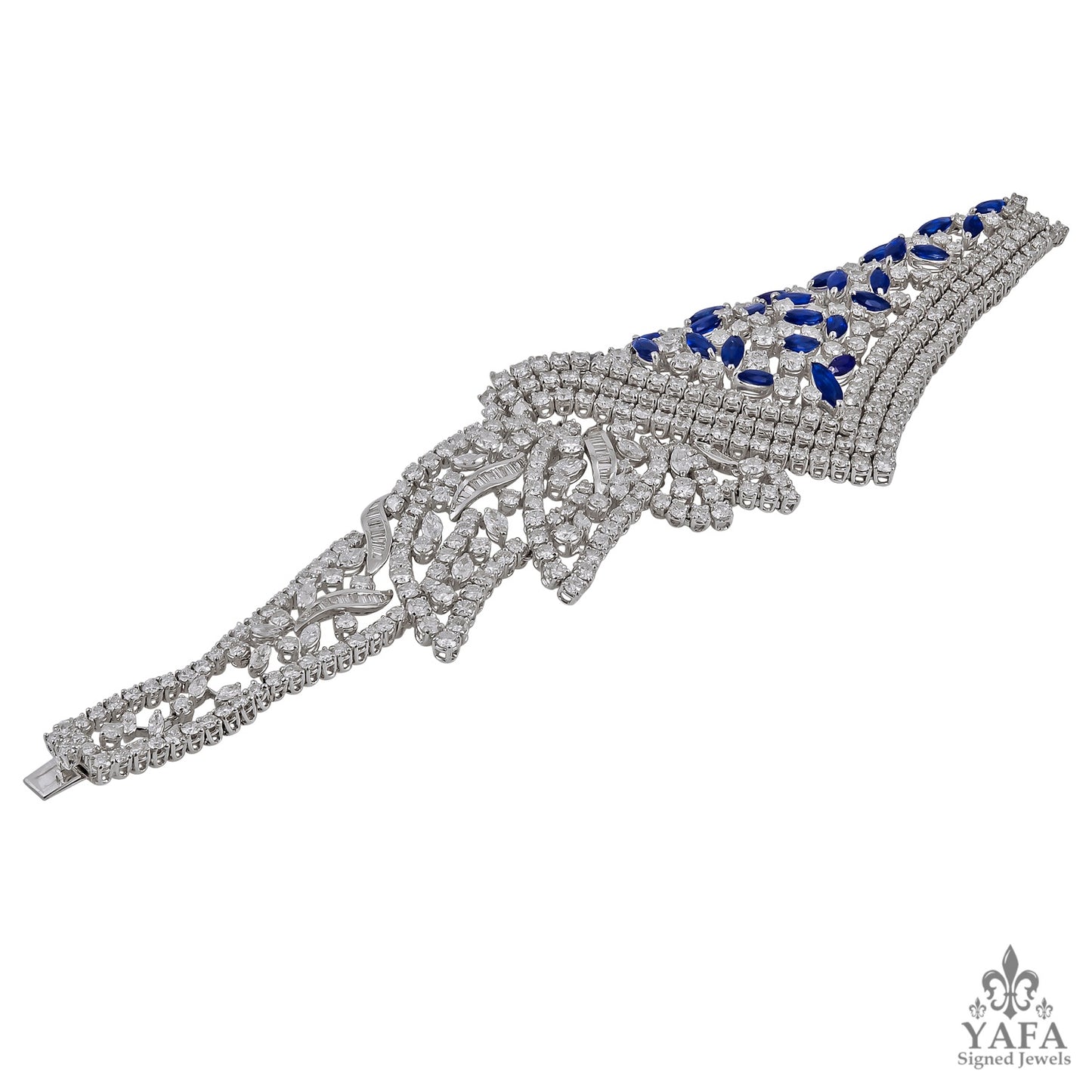 18k Gold Diamond,Sapphire Suite Necklace