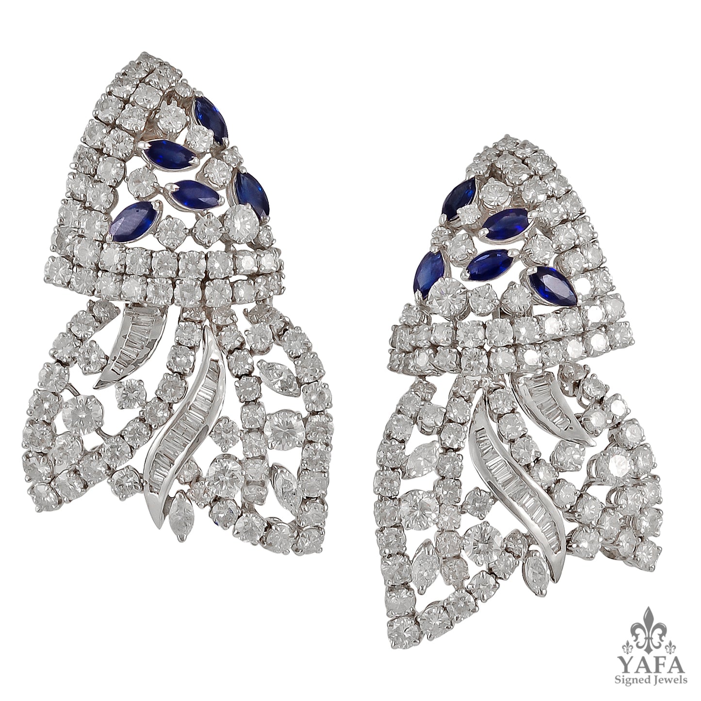 18k Gold Diamond,Sapphire Suite Necklace