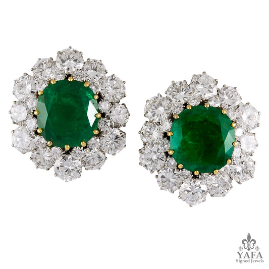 BULGARI Diamond, Emerald Earrings
