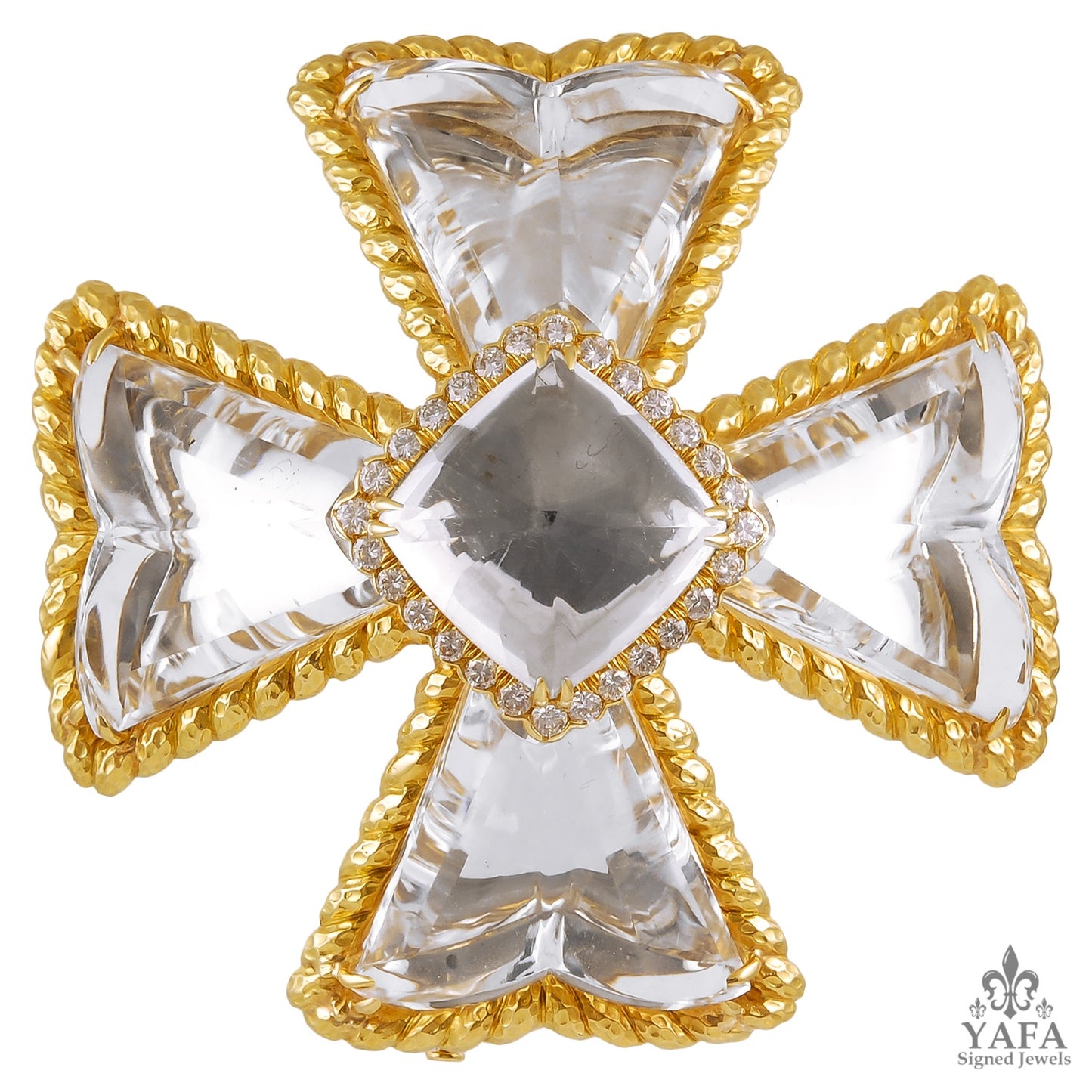 DAVID WEBB Diamond,Crystal Brooch