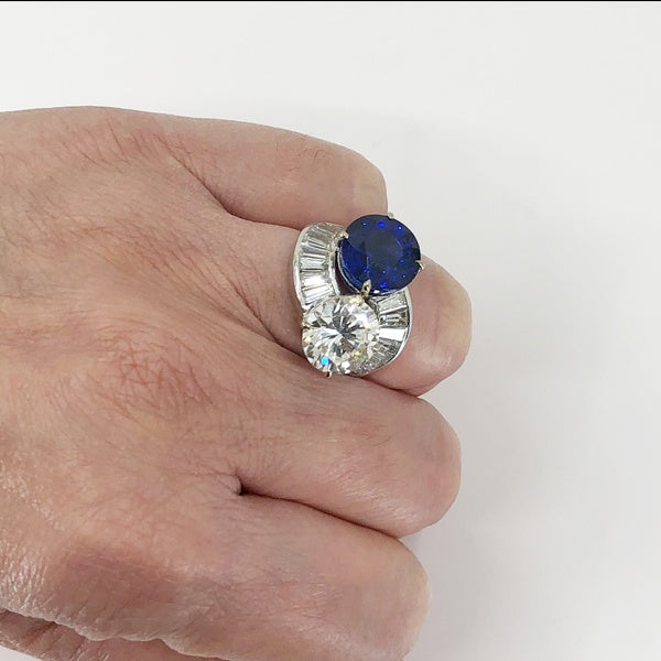 18k White Gold Diamond,Sapphire Ring