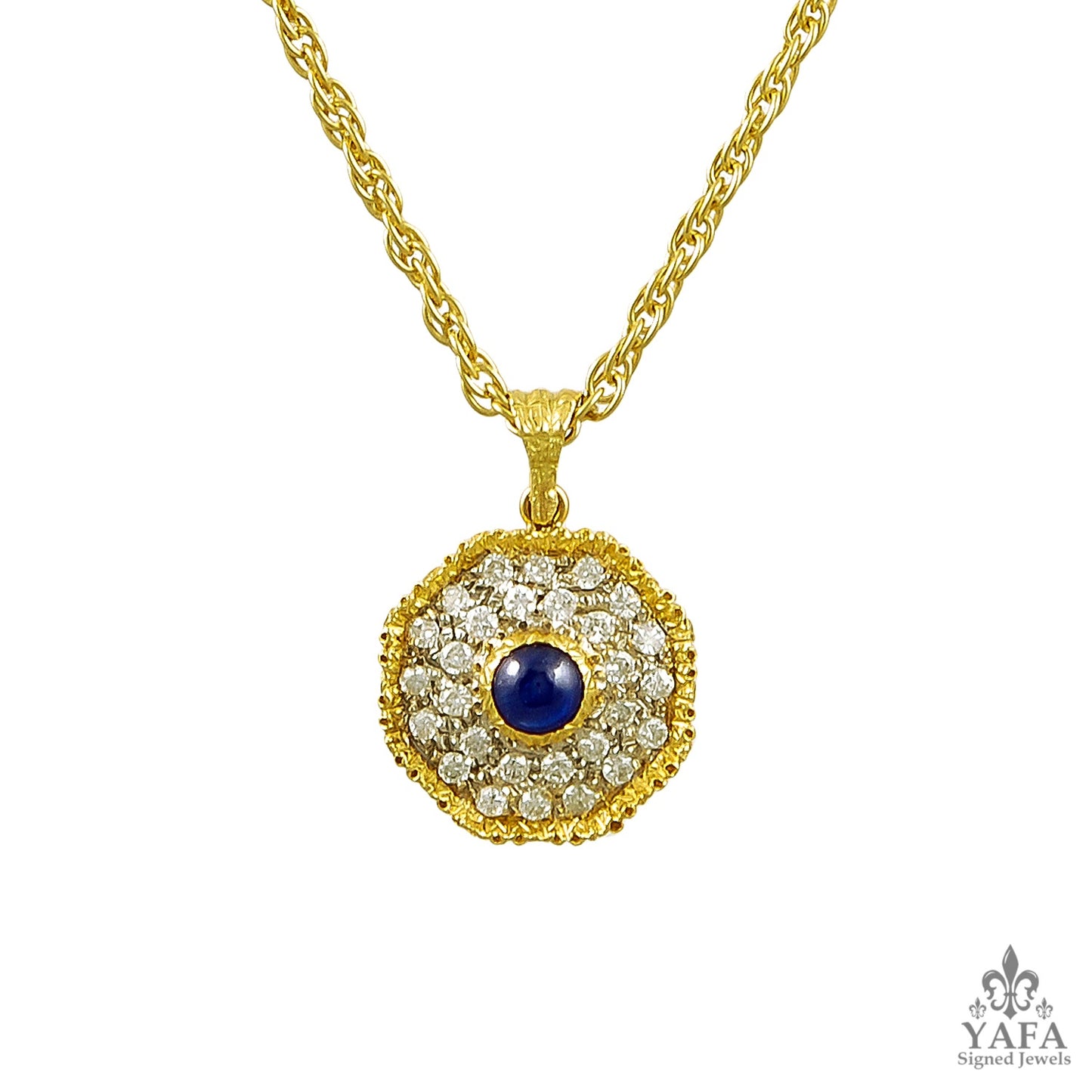 BUCCELLATI Diamond, Sapphire Pendant