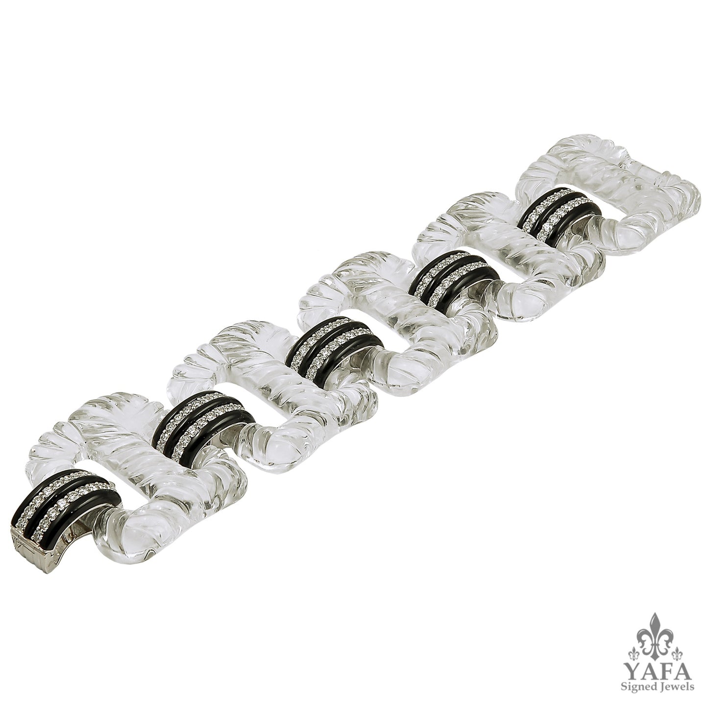 SEAMAN SCHEPPS Crystal Onyx Diamond Link Bracelet