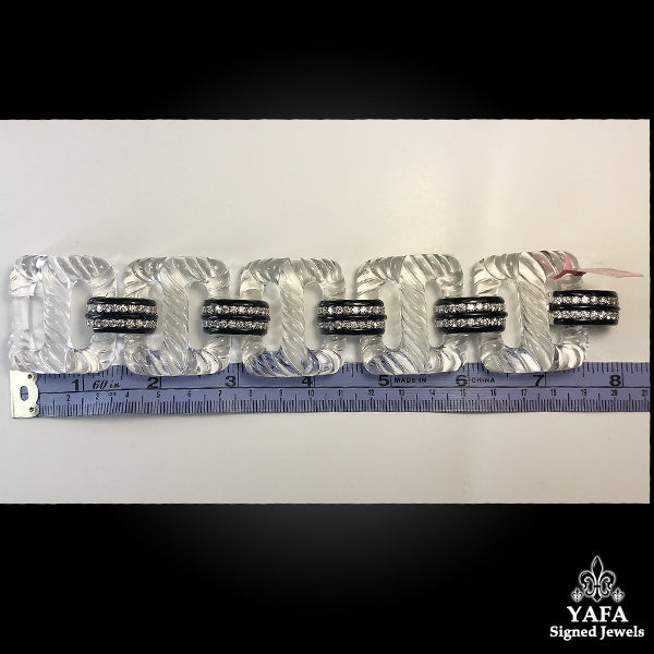 SEAMAN SCHEPPS Crystal Onyx Diamond Link Bracelet