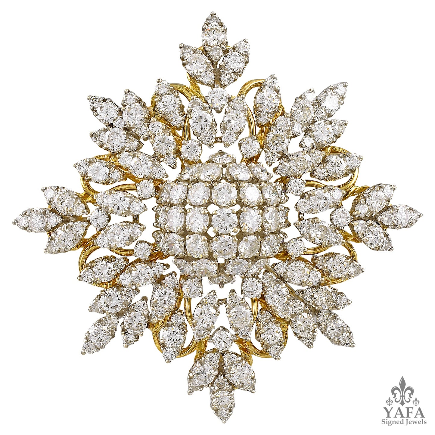 Two Tone Diamond Brooch