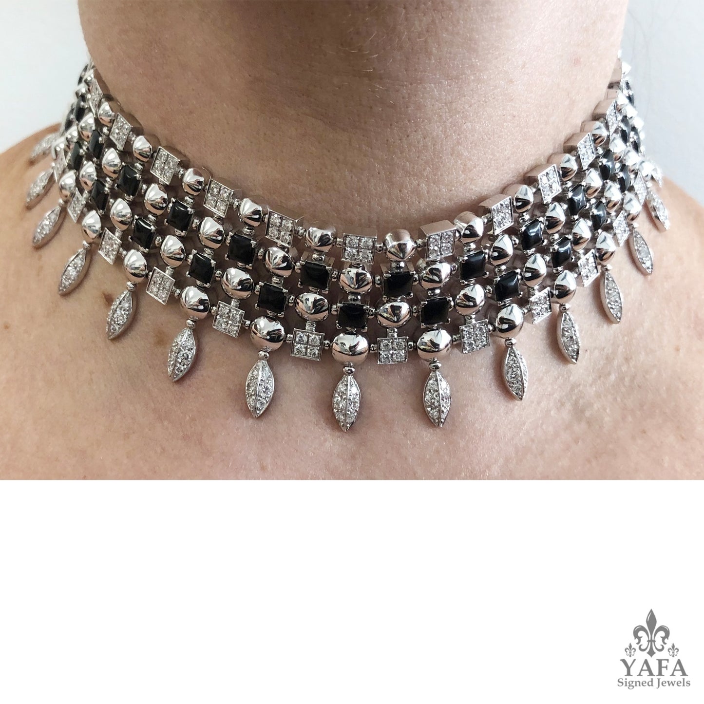 BULGARI Lucea Diamond Fringe Choker Necklace