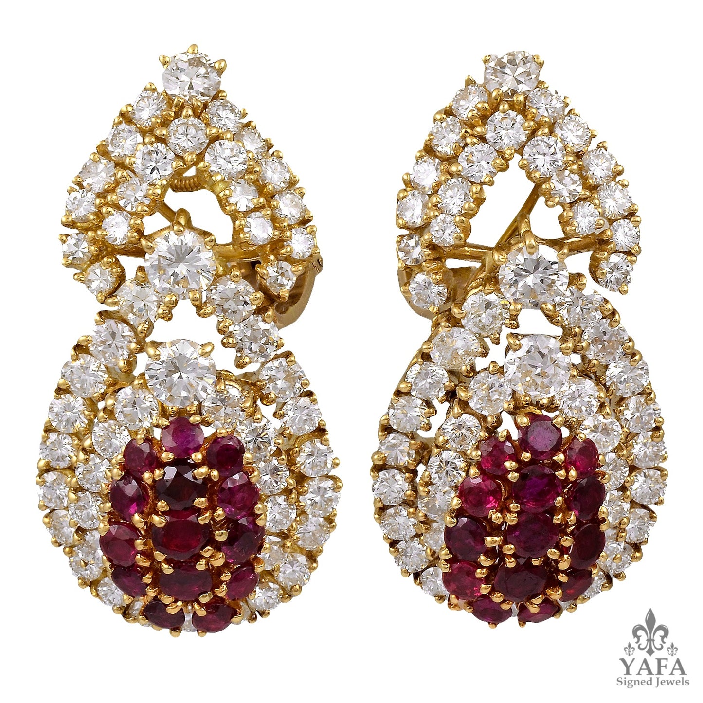 M GERARD Diamond Ruby Drop Earrings