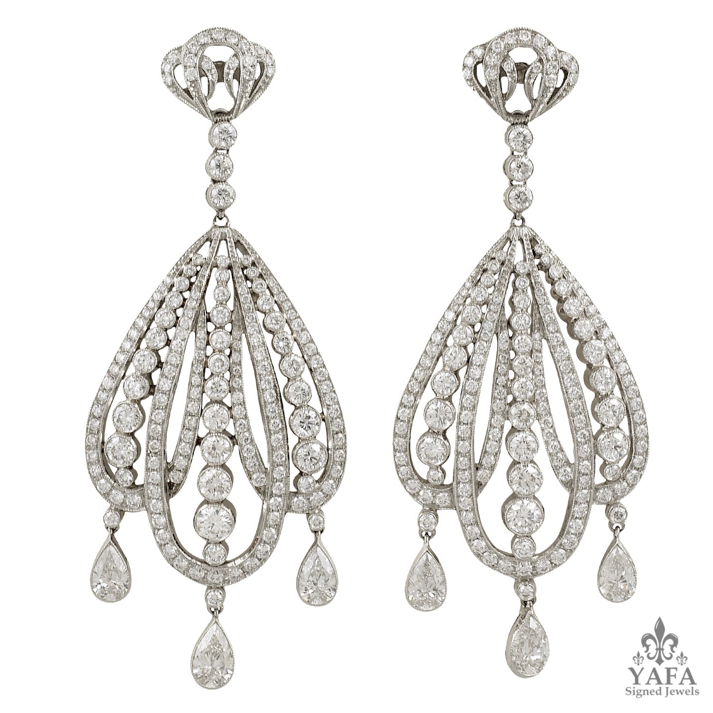 Platinum Diamond Earrings 5.60cts.
