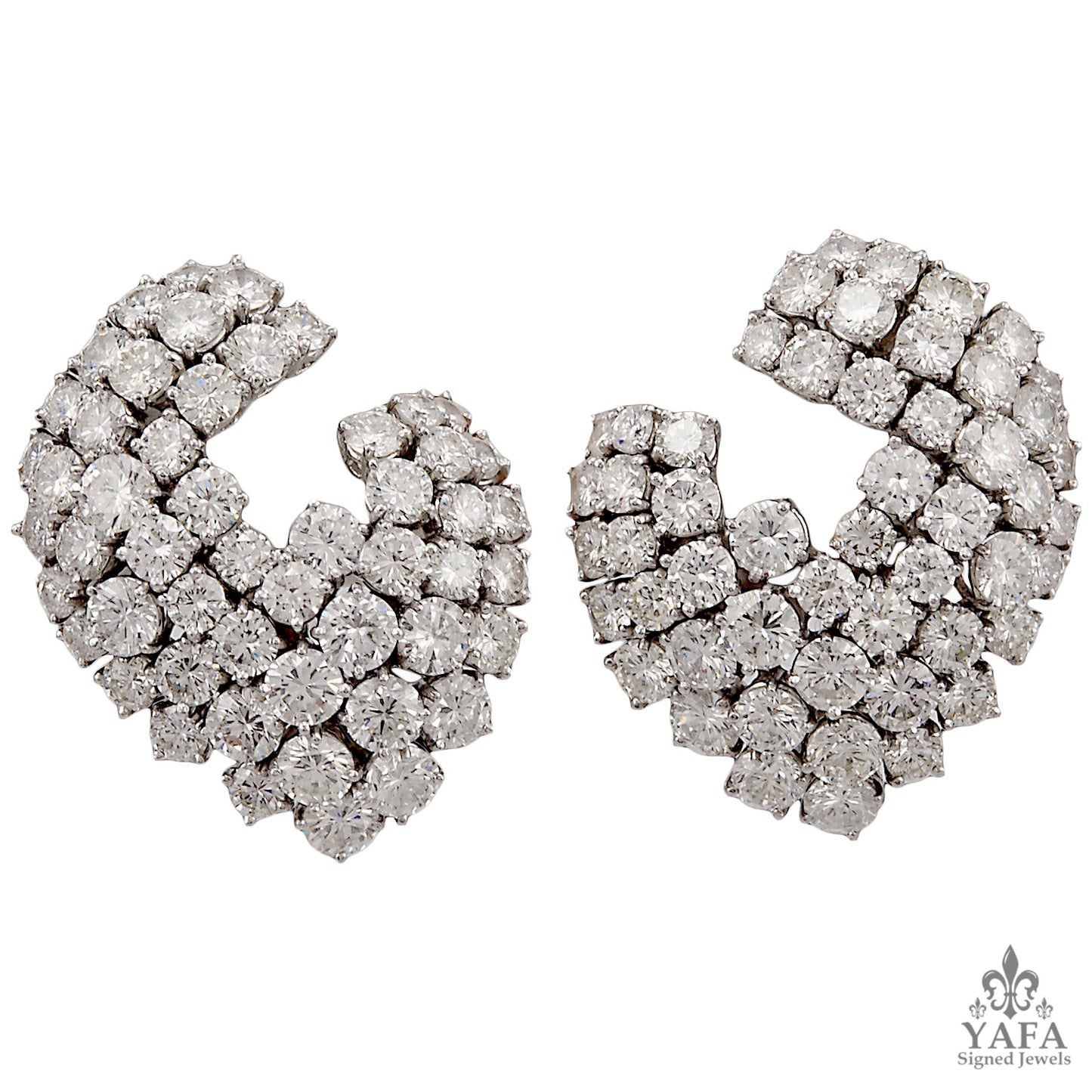 Estate Platinum Diamond Earrings