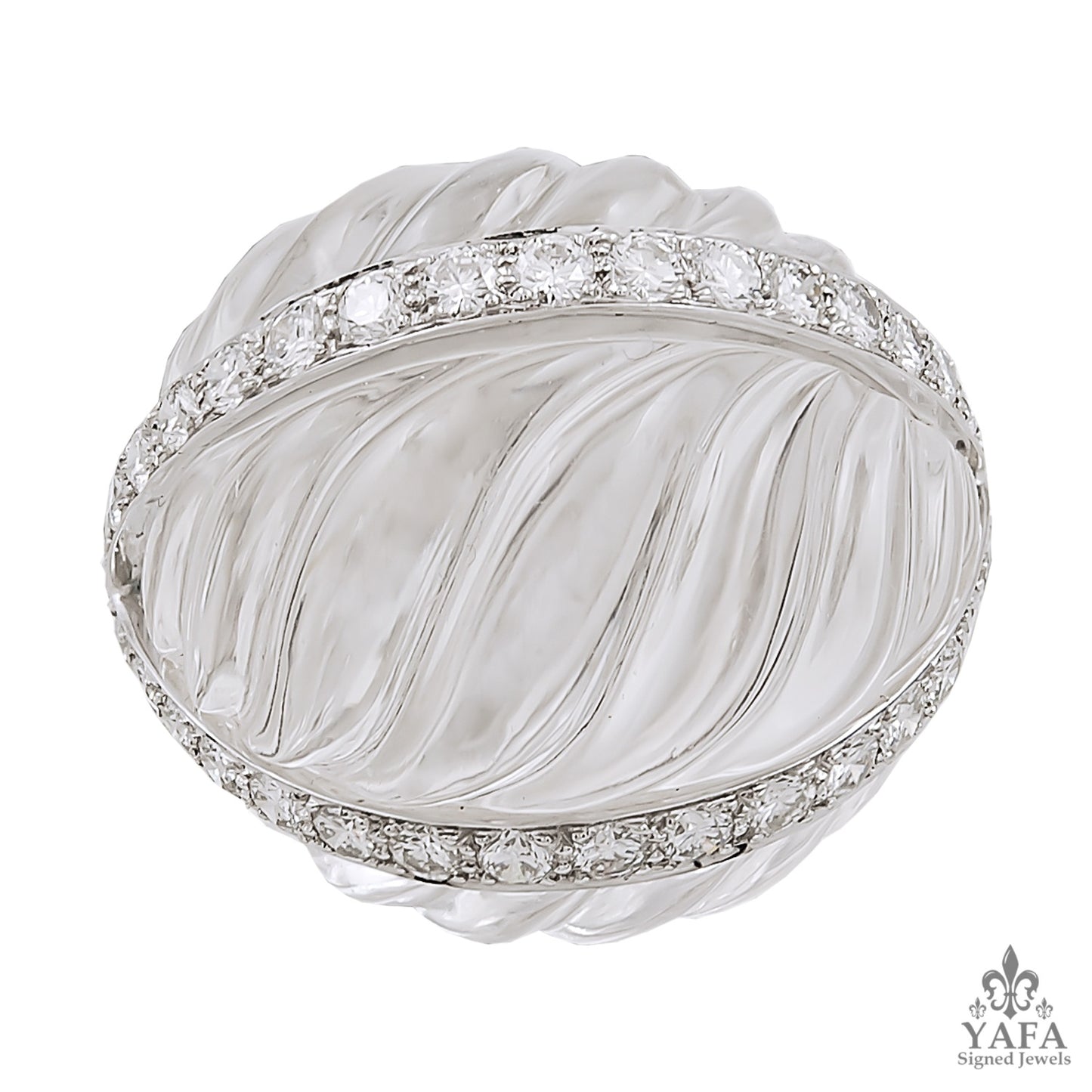 DAVID WEBB Platinum Diamond Crystal Dome Ring