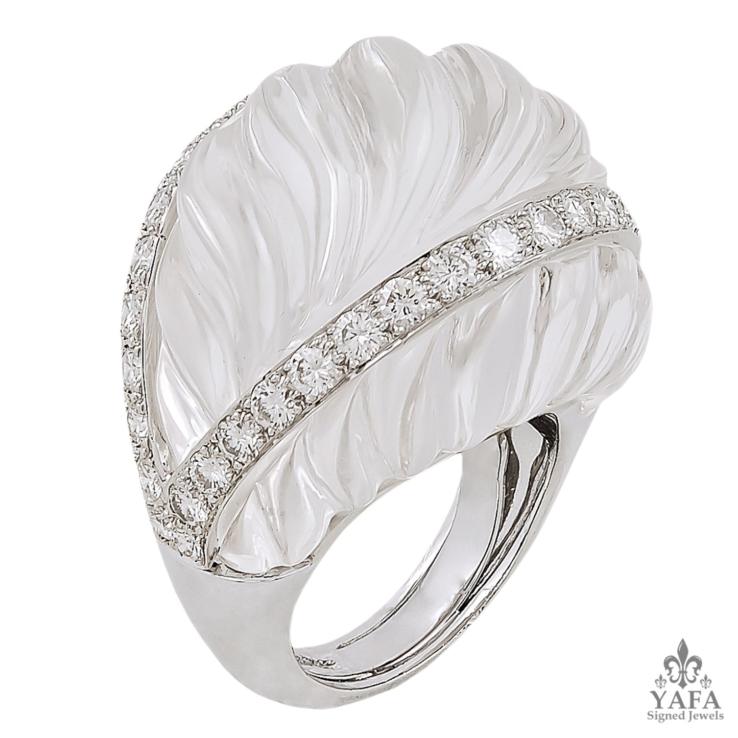 DAVID WEBB Platinum Diamond Crystal Dome Ring