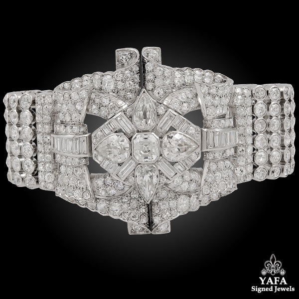 Platinum Openwork Design Diamond Bracelet