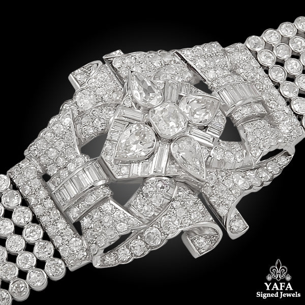 Platinum Openwork Design Diamond Bracelet