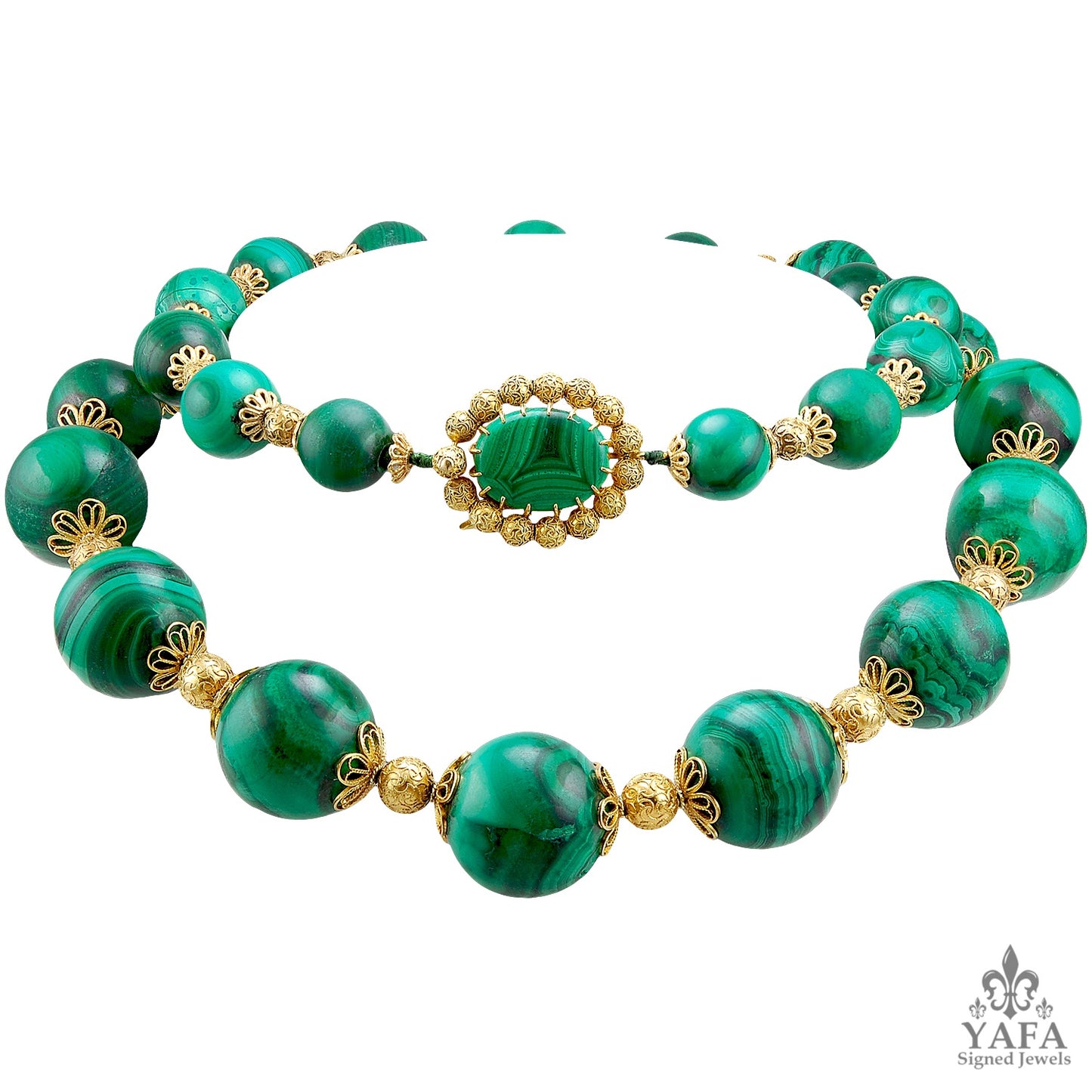 CARTIER Malachite Gold Necklace
