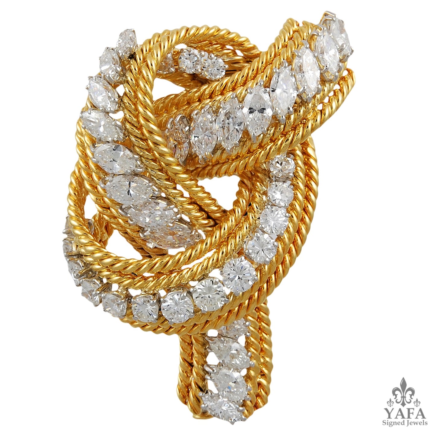 DAVID WEBB Diamond Knot Brooch