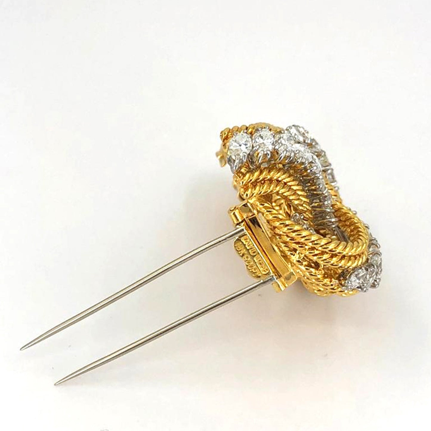 DAVID WEBB Diamond Knot Brooch