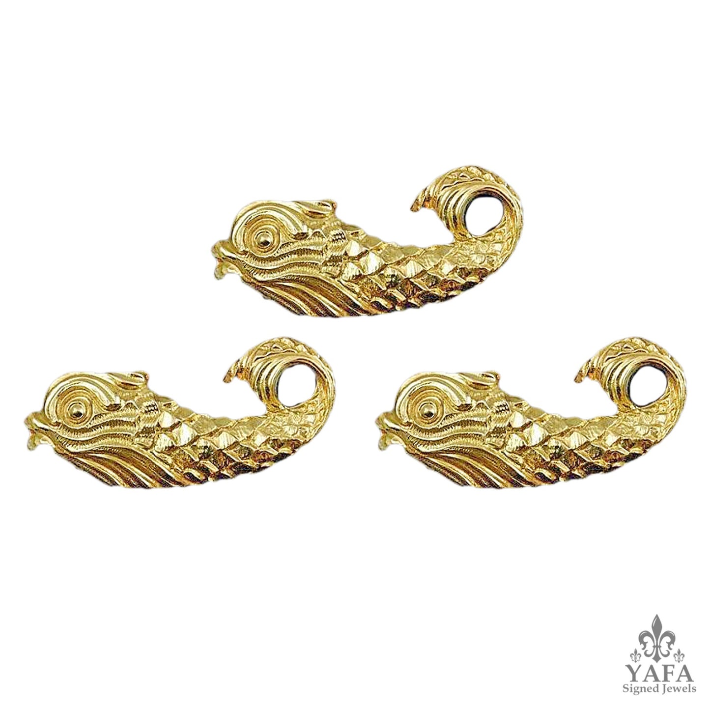 DAVID WEBB Three Fish Brooch