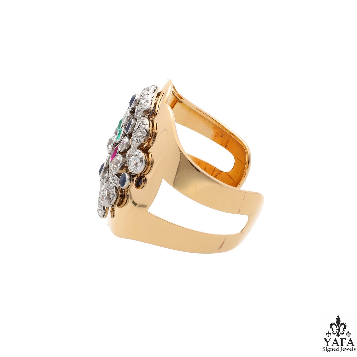 Bulgari Rome Vintage Art Deco Giardinetto Pin Gold Bangle