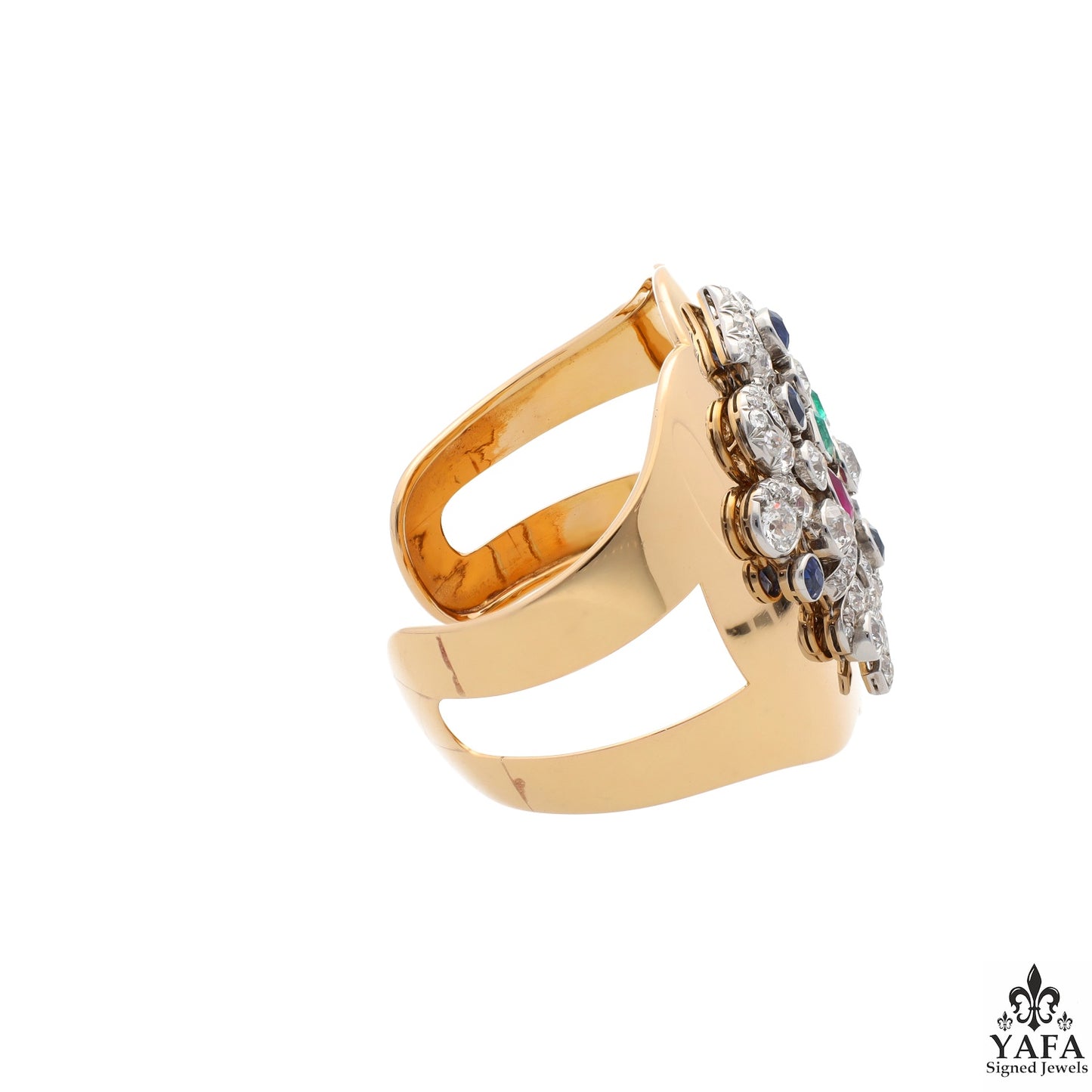 Bulgari Rome Vintage Art Deco Giardinetto Pin Gold Bangle