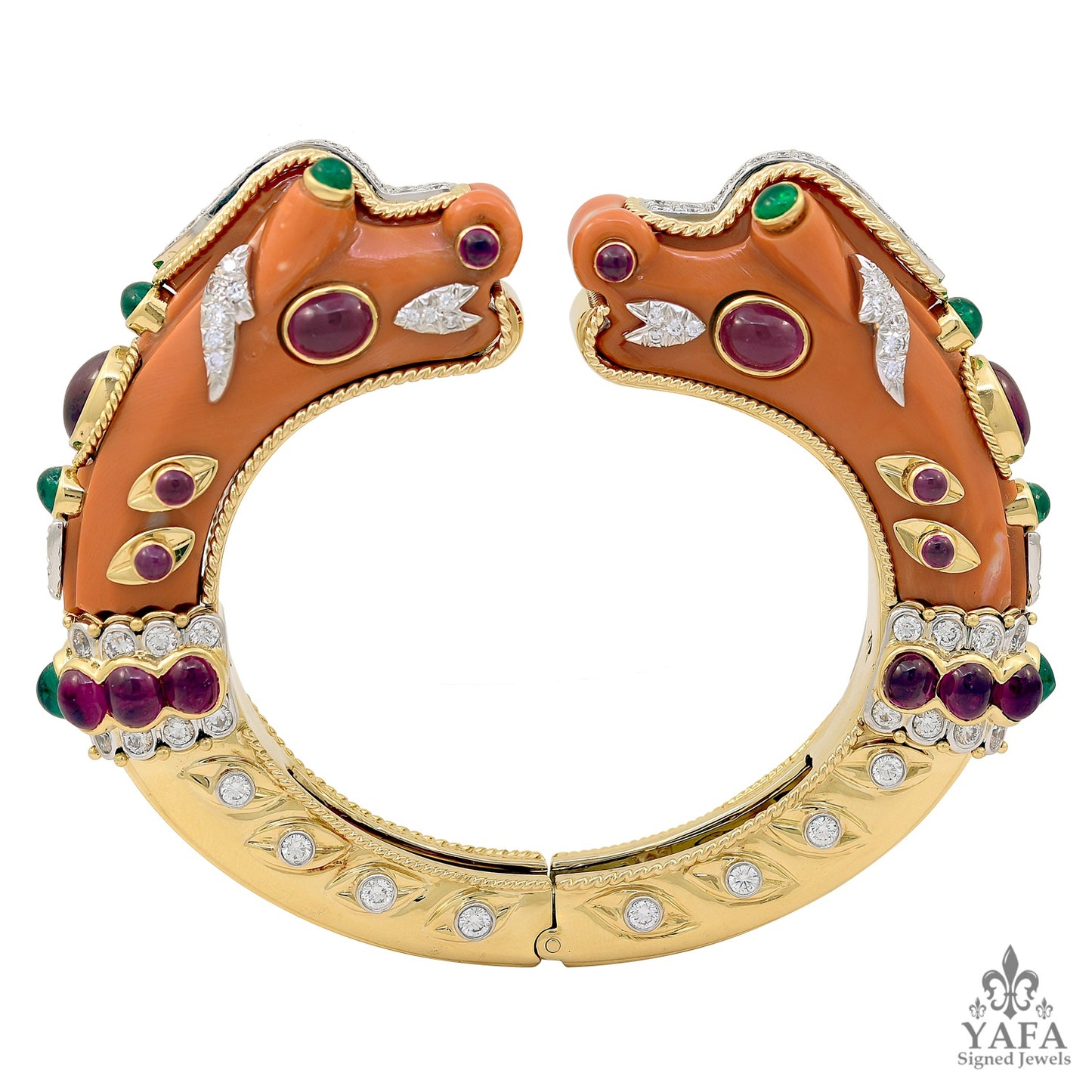 DAVID WEBB Two Tone Double Chimera Bracelet