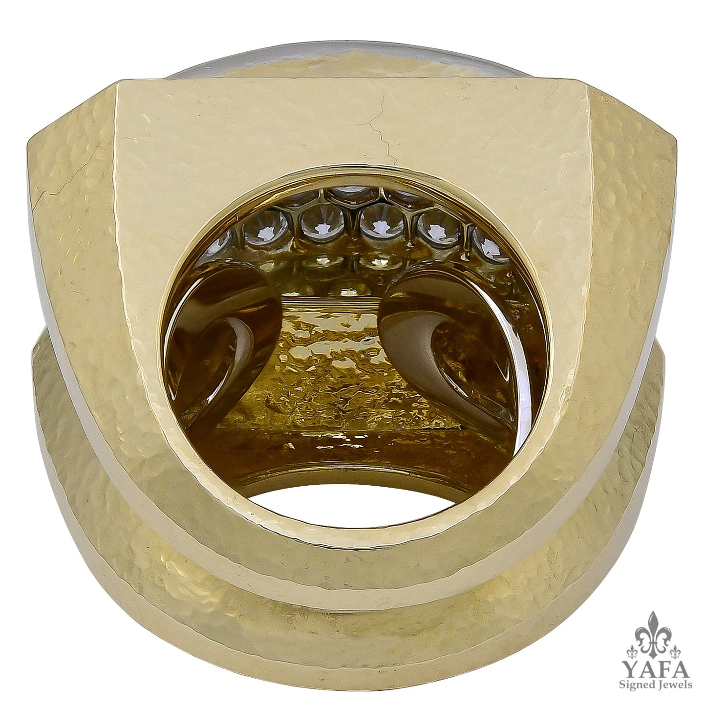 DAVID WEBB Hammered Diamond Ring