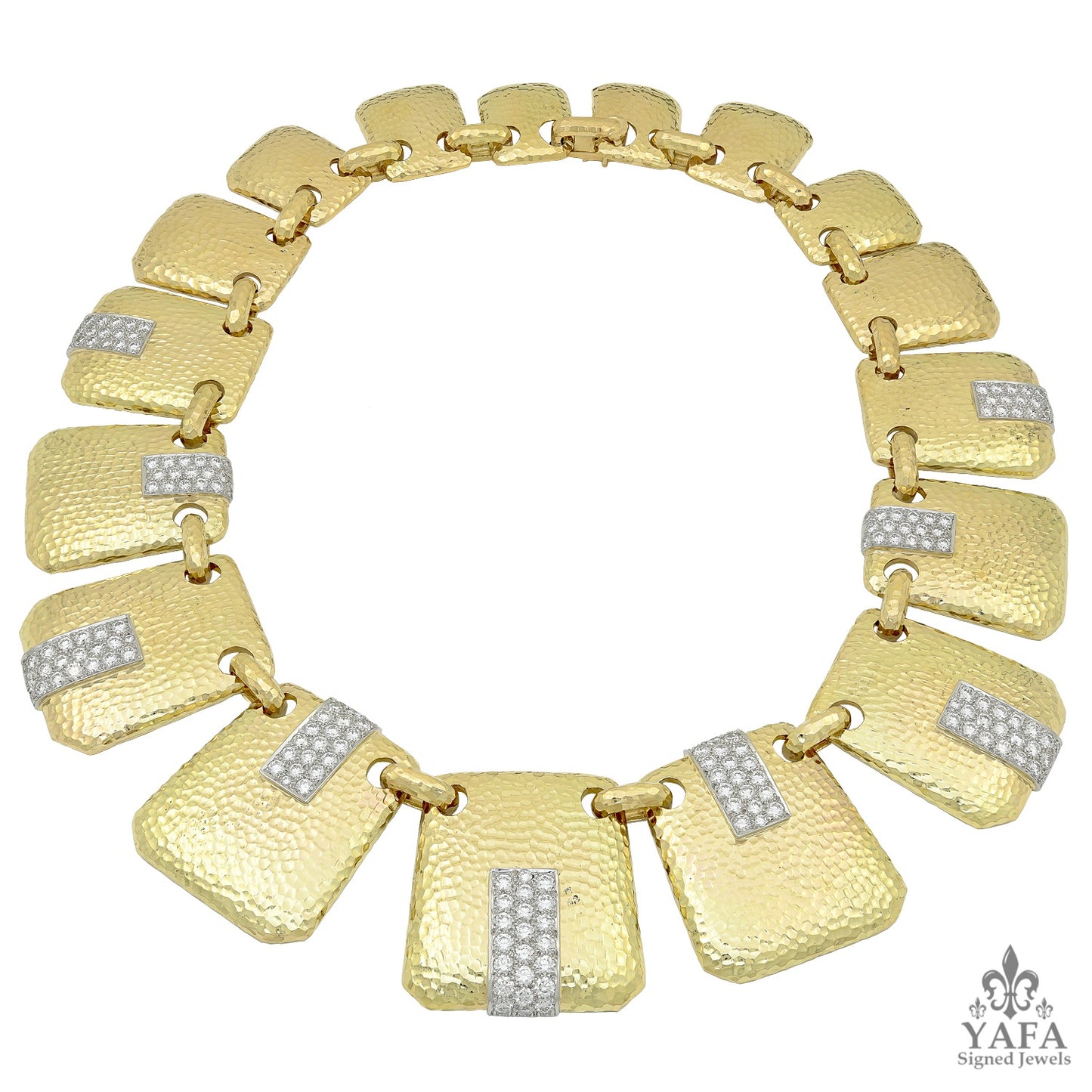 DAVID WEBB Hammered Diamond Claudette Necklace