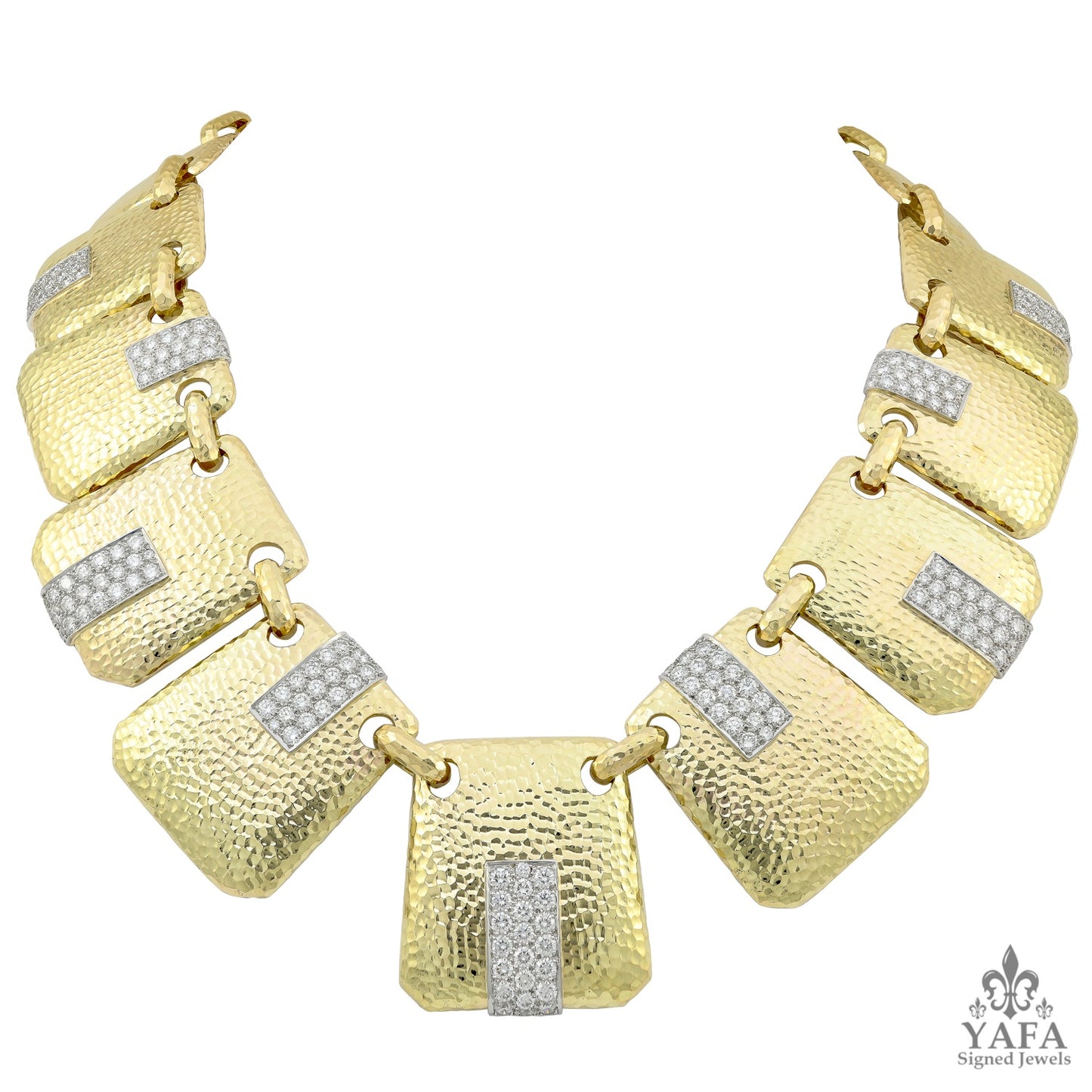 DAVID WEBB Hammered Diamond Claudette Necklace
