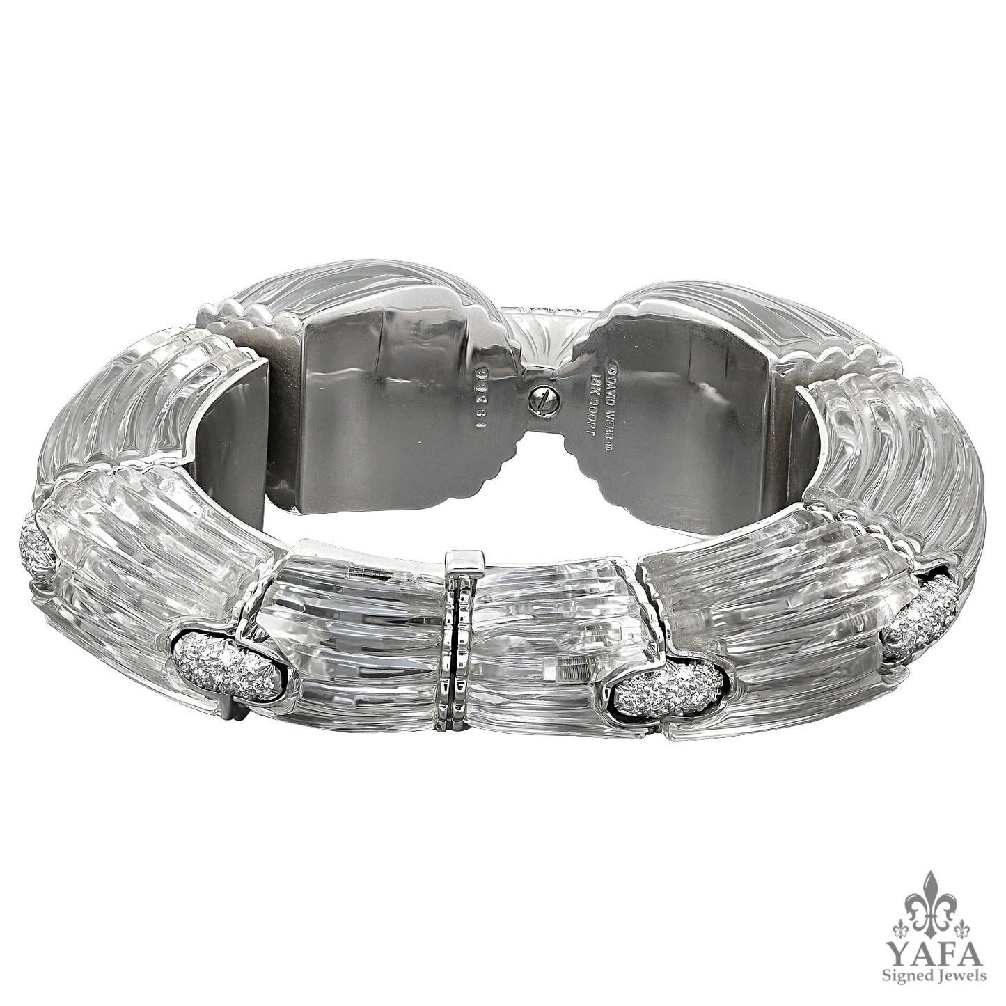 DAVID WEBB Carved Crystal, Diamond Twilight Bangle Bracelet
