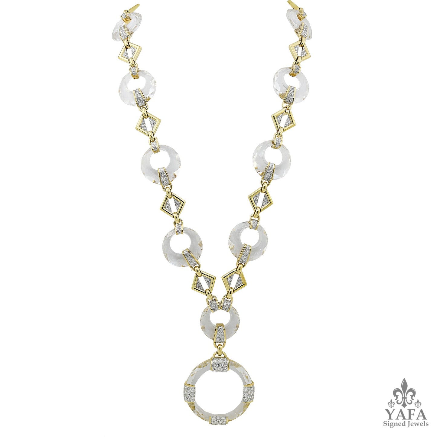 DAVID WEBB Rock Crystal and Diamond Necklace