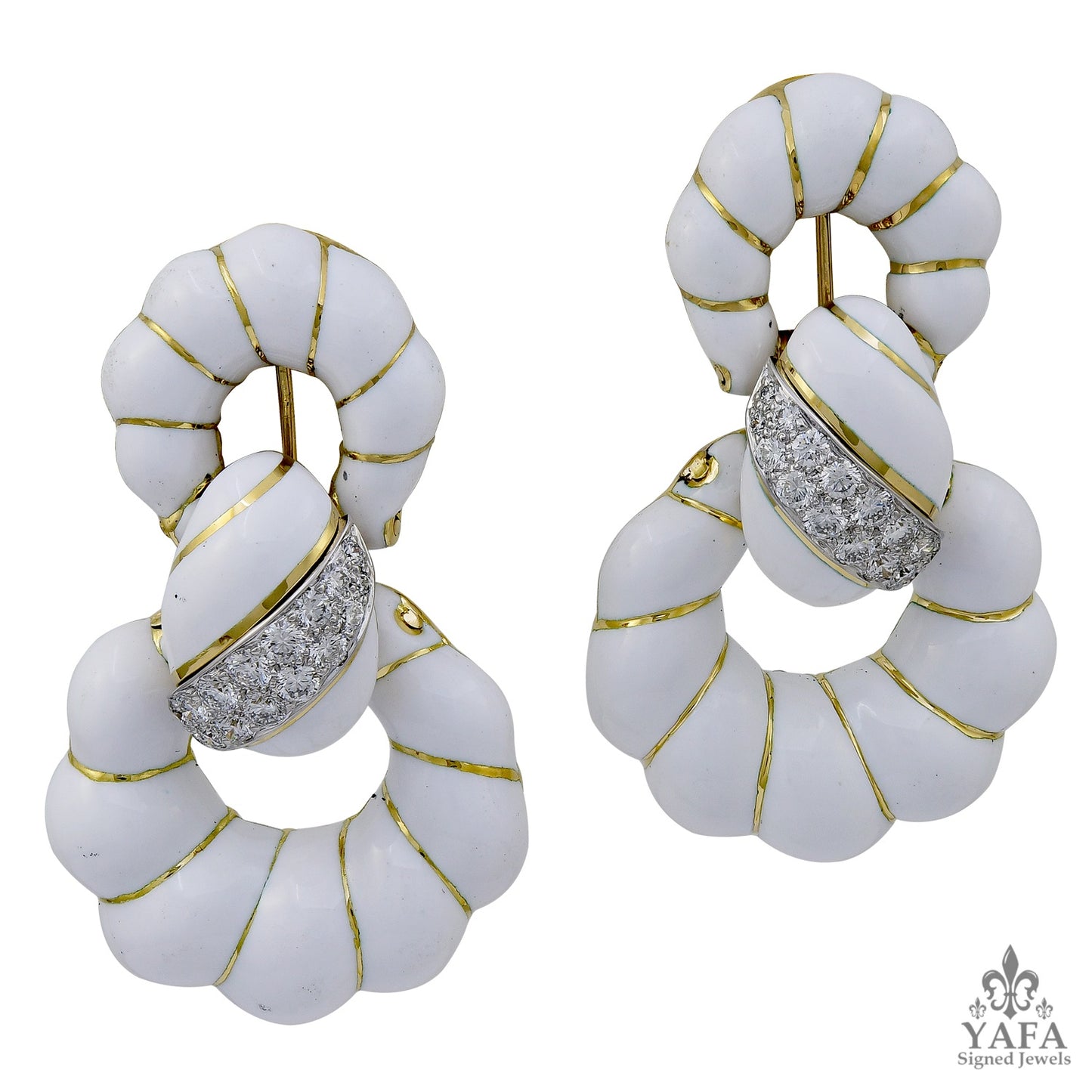 DAVID WEBB Diamond Hoop Earrings